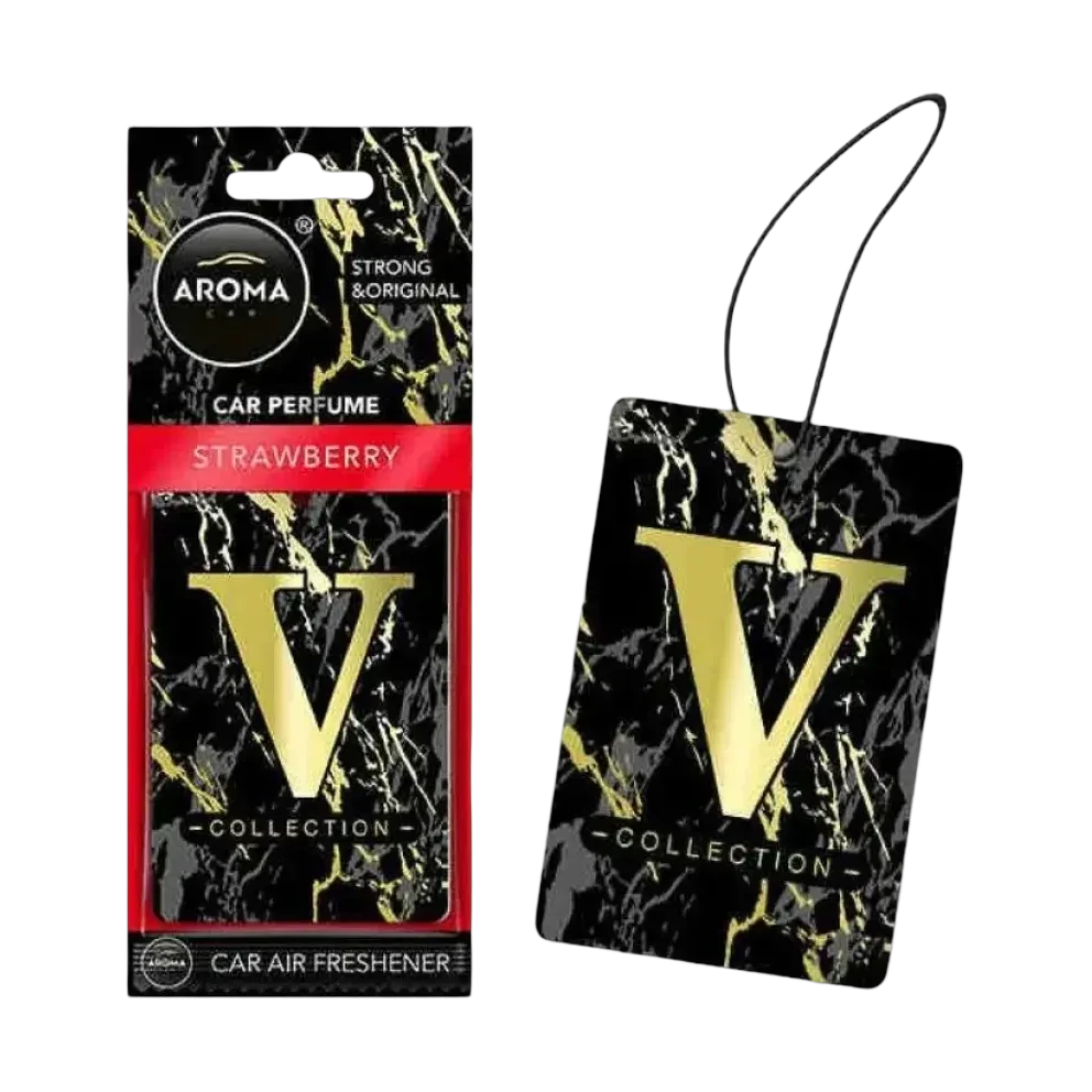 اروما كار معطر جو للسيارة تصميم حرف V برائحة الفراولة