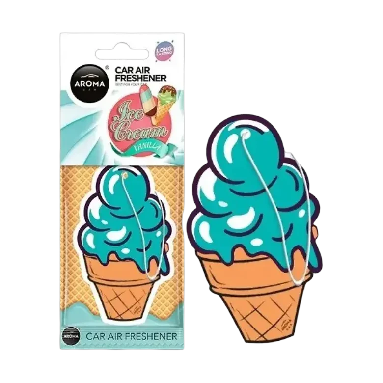 Aroma ice cream shaped car air freshener vanilla scent