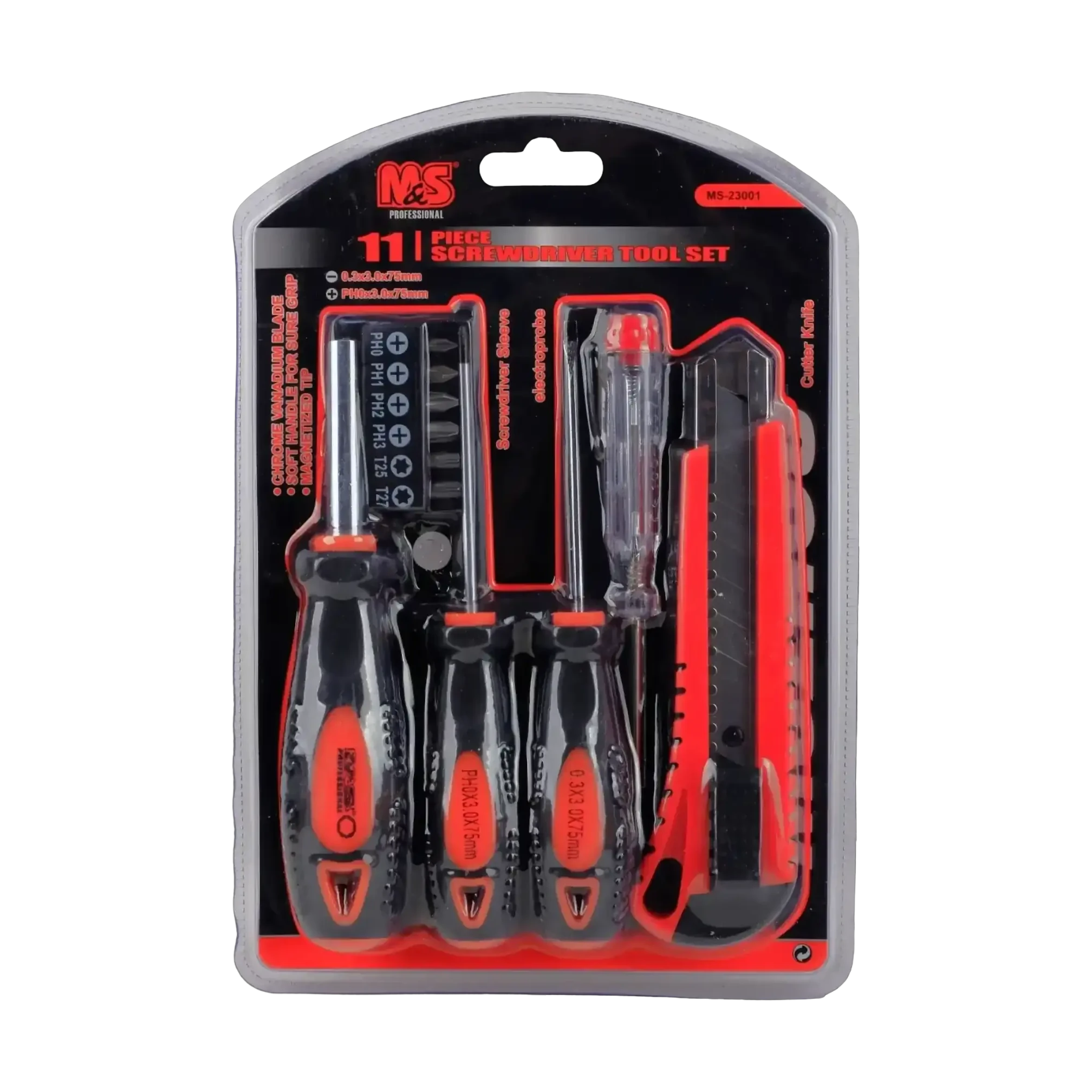 M&S Professional 11 piece screwdriver tool set with sharp cutter knife