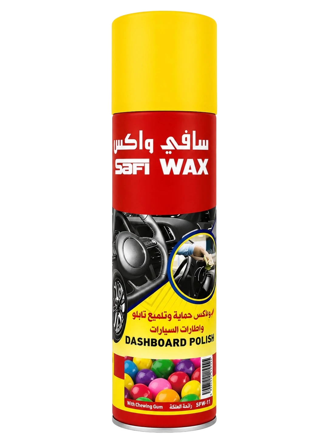 صافي واكس ملمع تابلوه وإطارات برائحة العلكة 250 مل