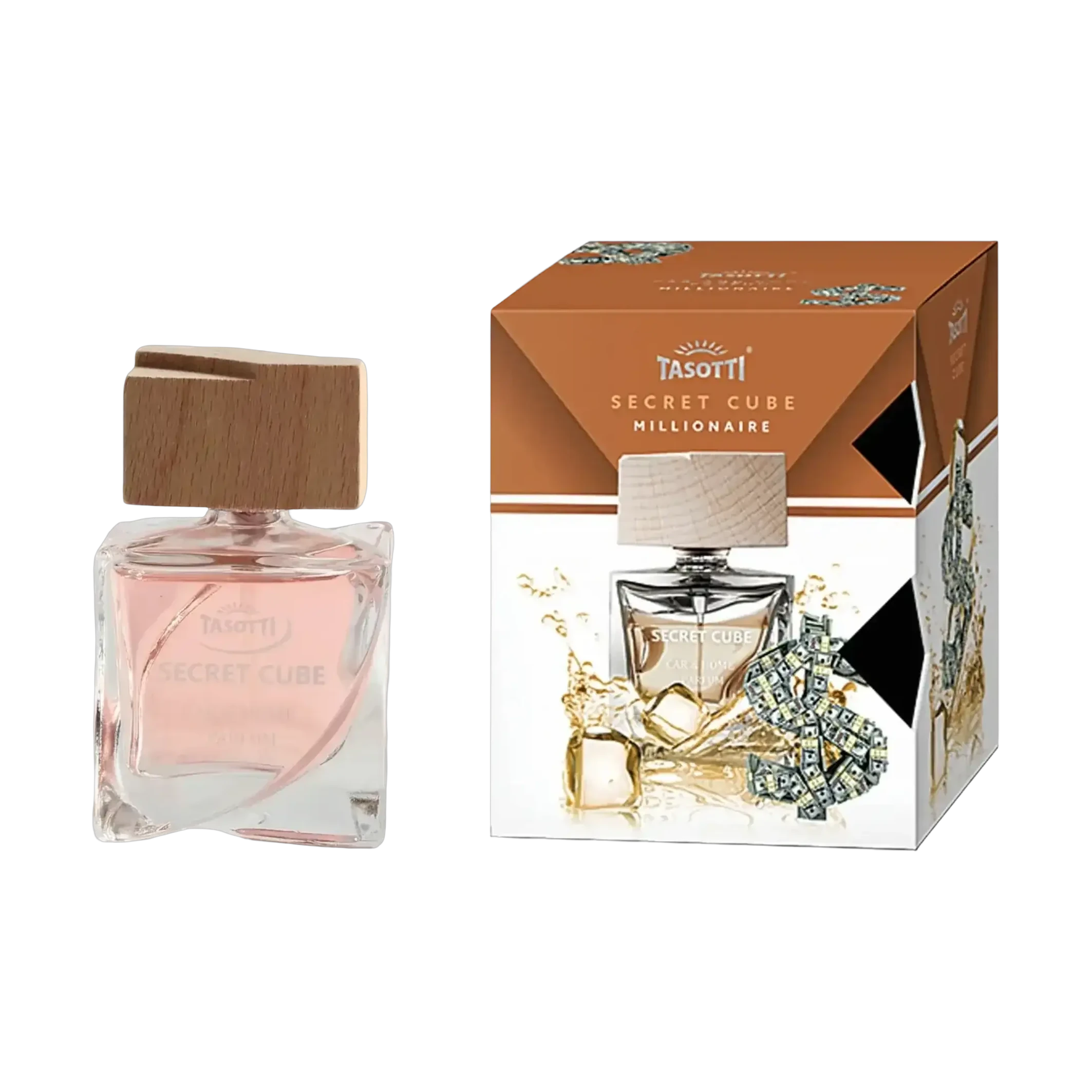 تاسوتي سيكريت كيوب مليونير معطر سيارة عطري بغطاء خشبي