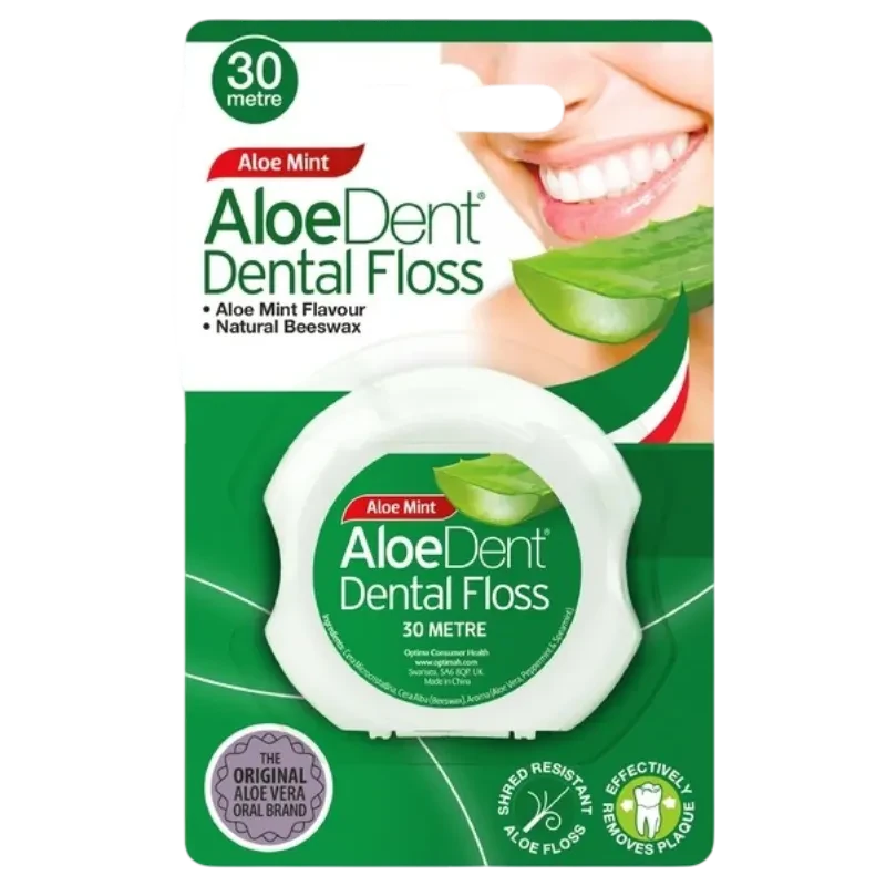 Aloedent Aloe Mint Dental Floss 30m for daily teeth cleaning