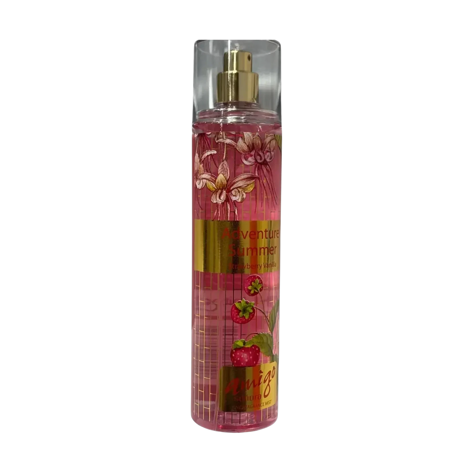 Amigo Senora Body Perfume in a pink strawberry floral printed bottle 250ml