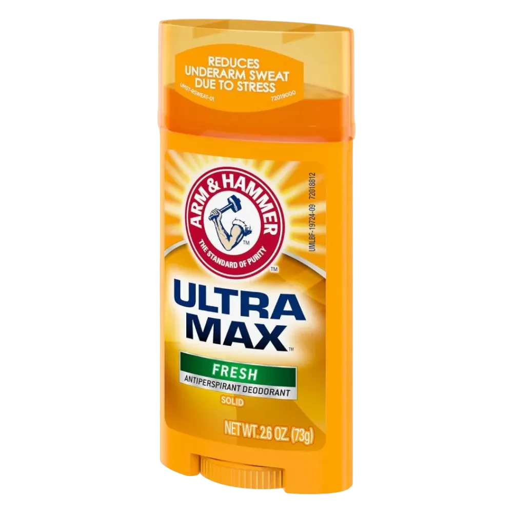 Arm And Hammer Ultra Max Fresh Antiperspirant Stick reduces sweat caused by stress 73g