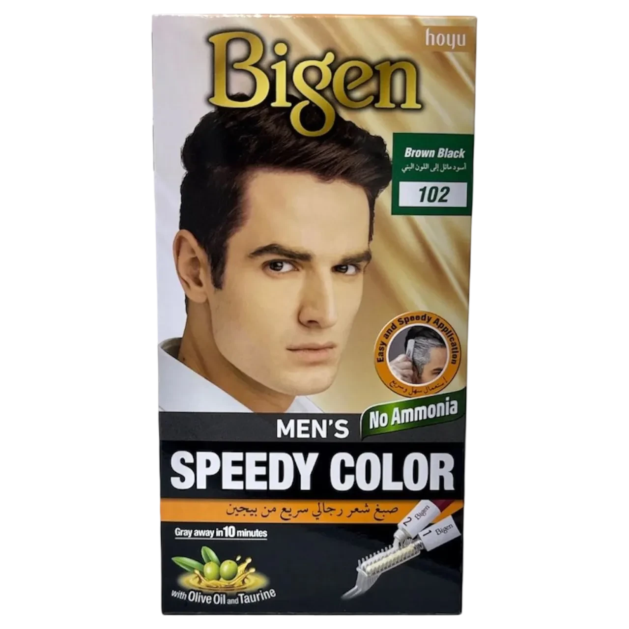 Bigen Men Speedy Hair Color 102 Brown Black 40g ammonia free