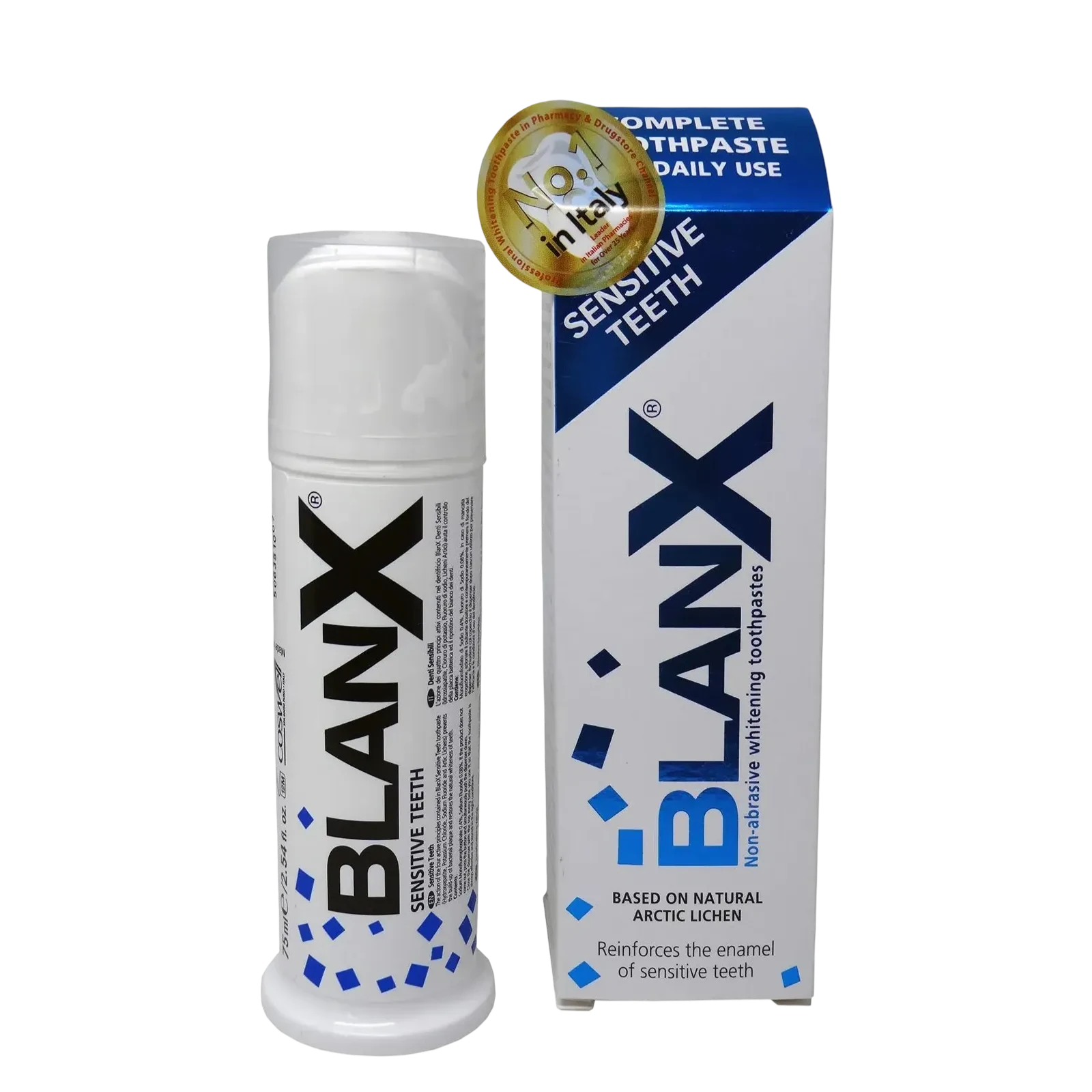 Blanx Whitening Toothpaste For Sensitive Teeth strengthens enamel gently 75ml