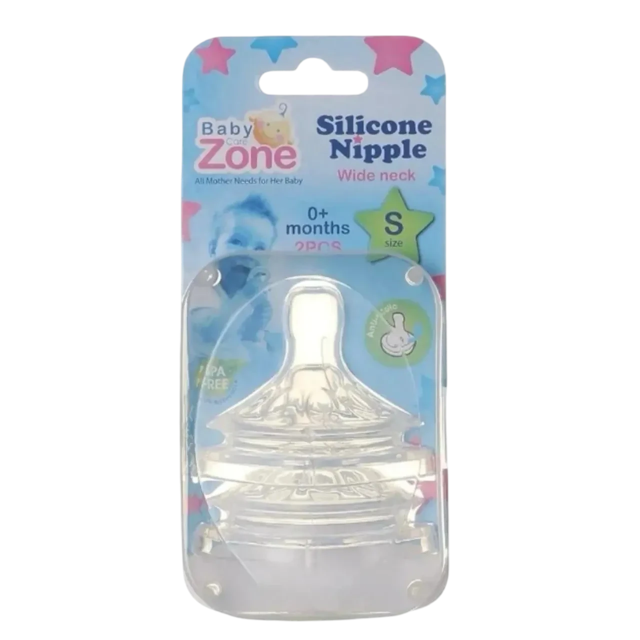 Baby Zone Silicone Baby Bottle Nipple Wide Neck for babies twelve months and up