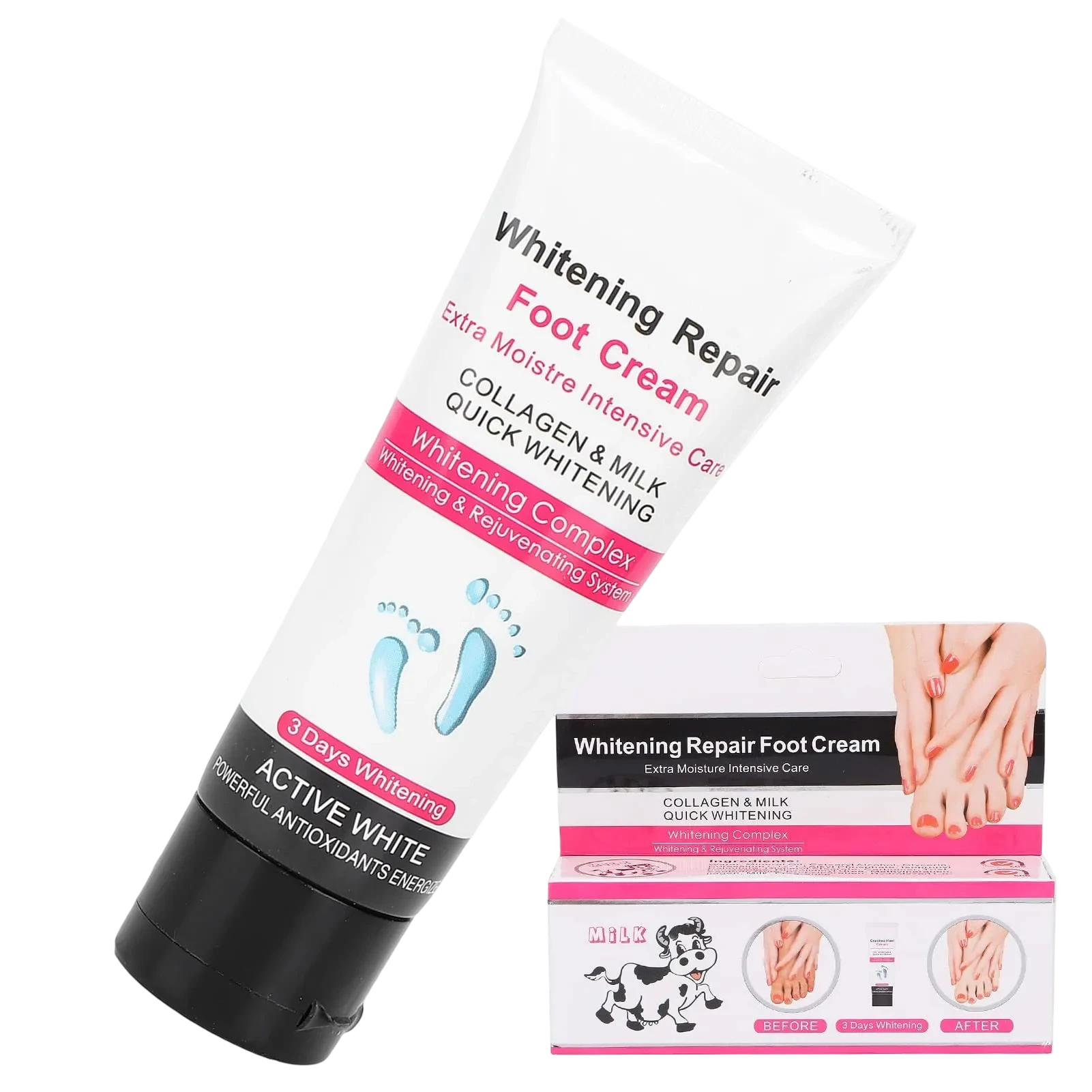 Careline Whitening Repair Foot Cream with Milk deeply moisturizes cracked heels 100g