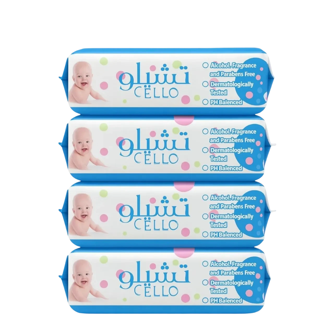 مناديل سيلو المبللة غير المعطرة زرقاء اللون للاستخدام اليومي 4×80 منديل