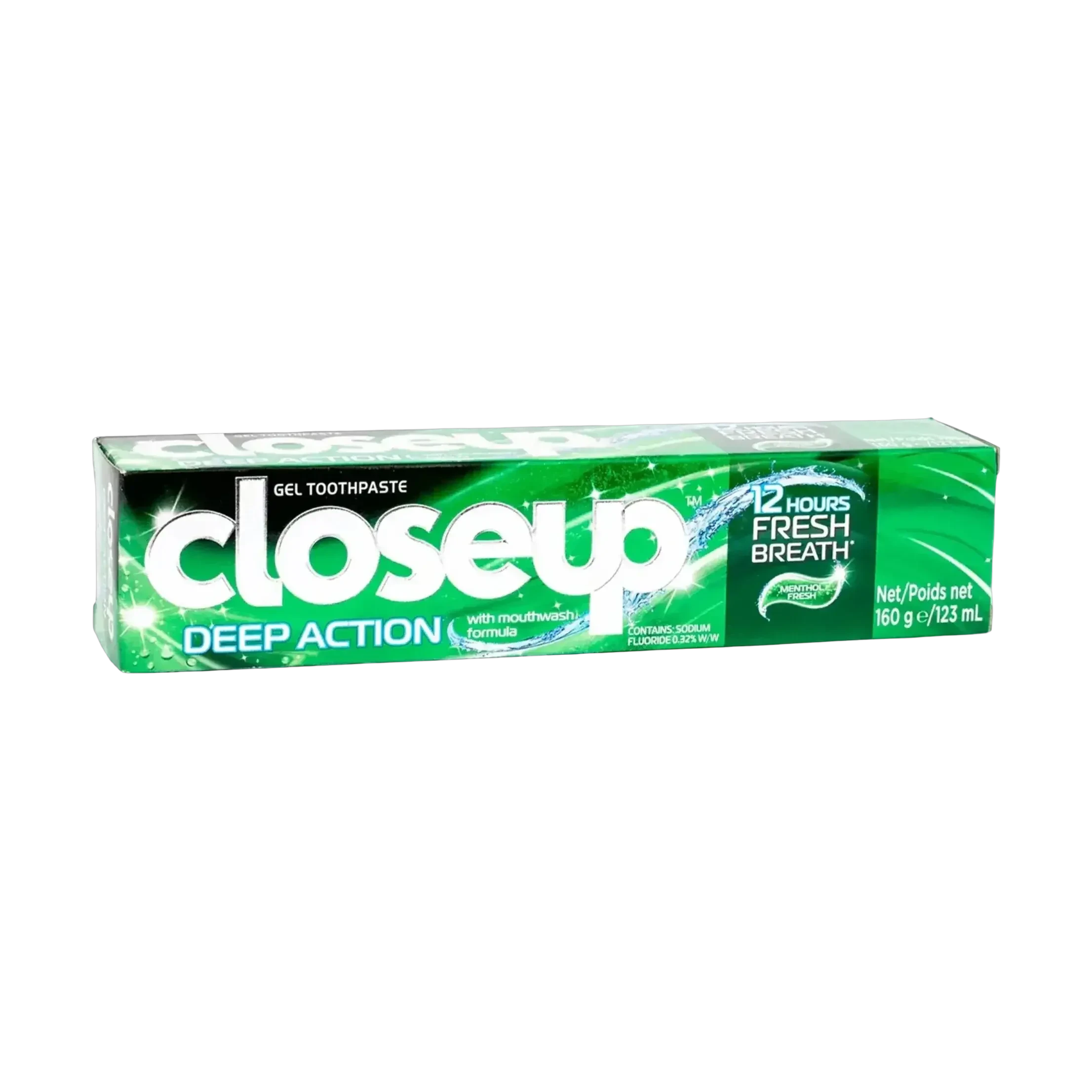 Close Up Deep Action Green Toothpaste delivers deep cleaning and lasting freshness 160g