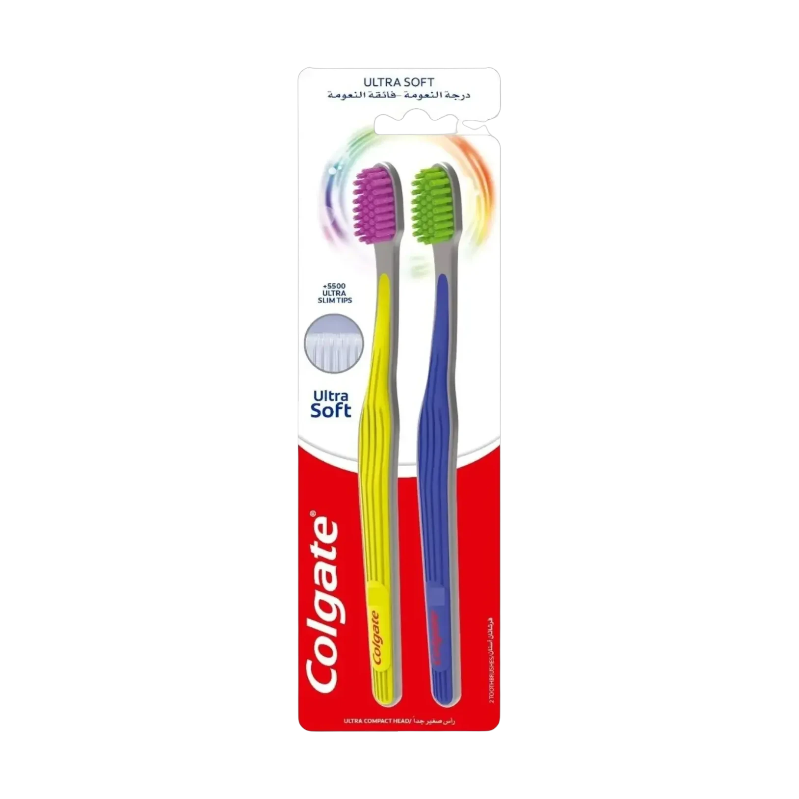 فرشاة اسنان كولجيت ناعمة جدا بشعيرات فائقة النعومة قطعتين
