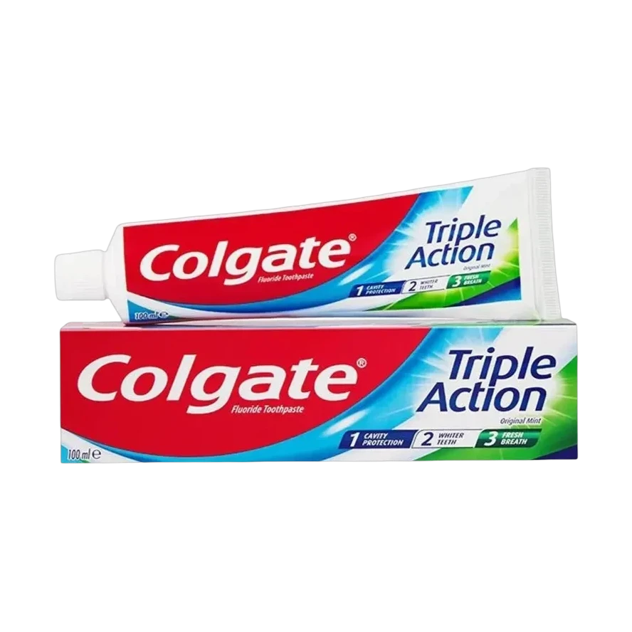 Colgate Triple Action Fluoride Toothpaste offers cavity protection and fresh breath 100 ml