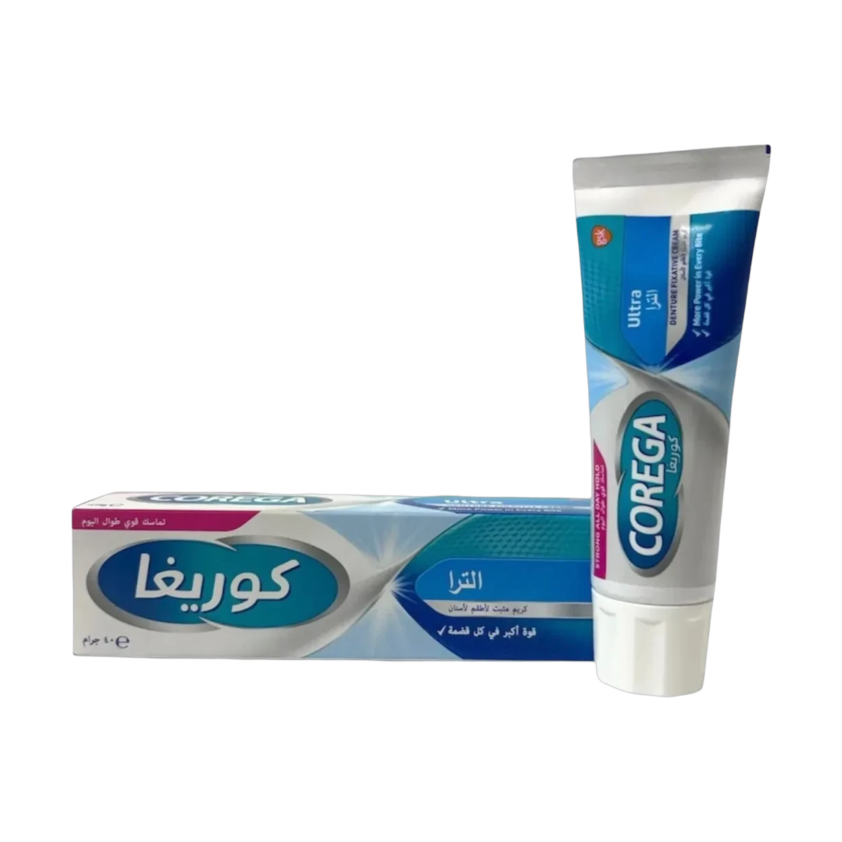 كريم كوريغا الترا لتثبيت اطقم الاسنان بدون زنك ثبات قوي