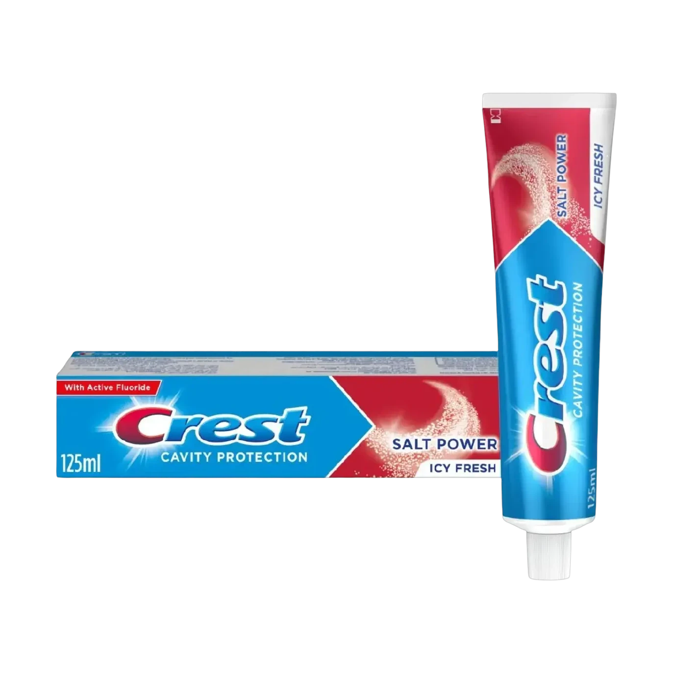 Crest toothpaste with salt power delivers active fluoride cavity protection