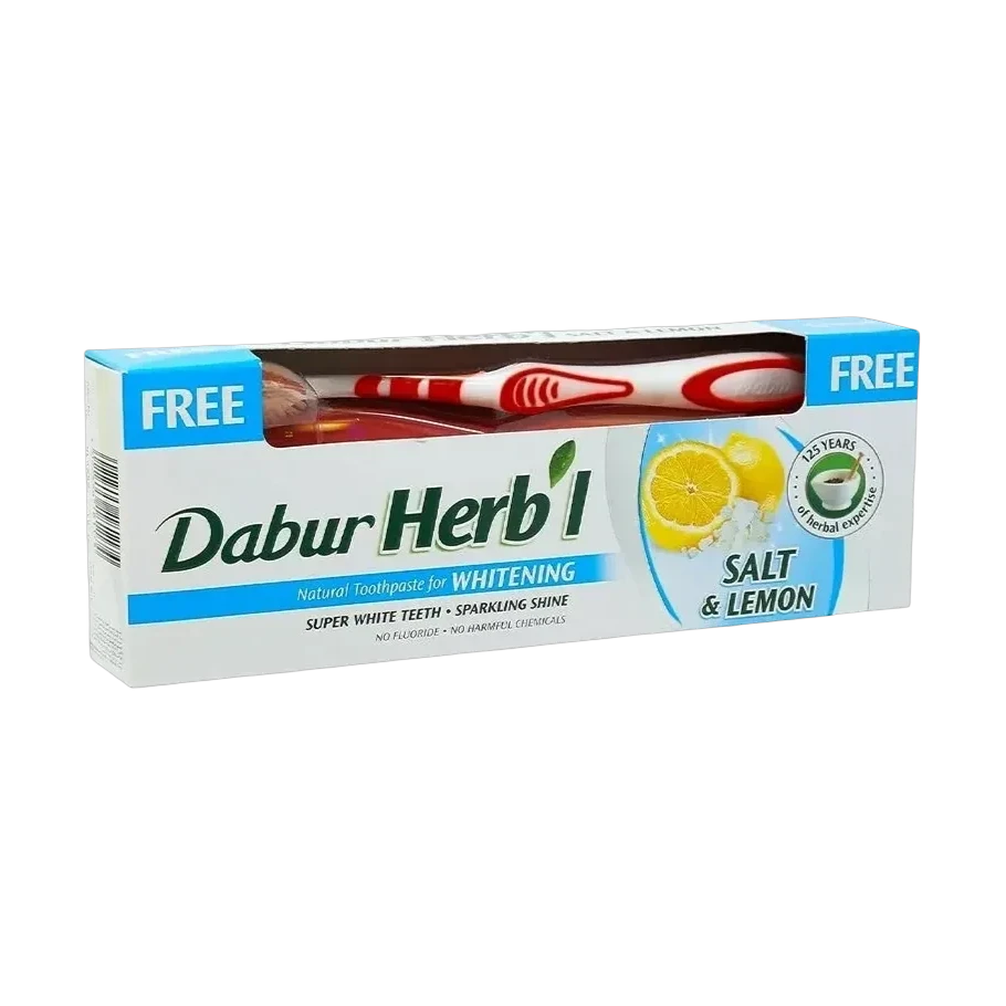 Dabur Herbal Salt and Lemon Toothpaste 150g for thorough oral cleansing