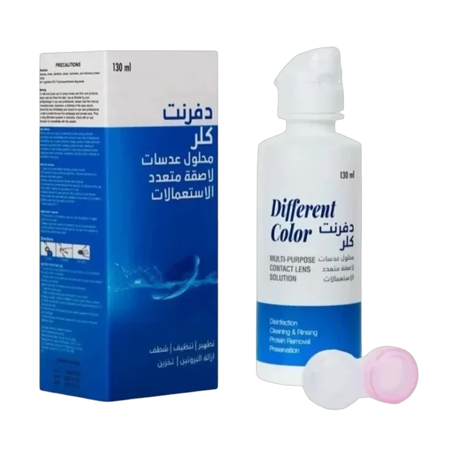 Different multi-purpose contact lens solution for cleaning and long lasting hydration 130ml