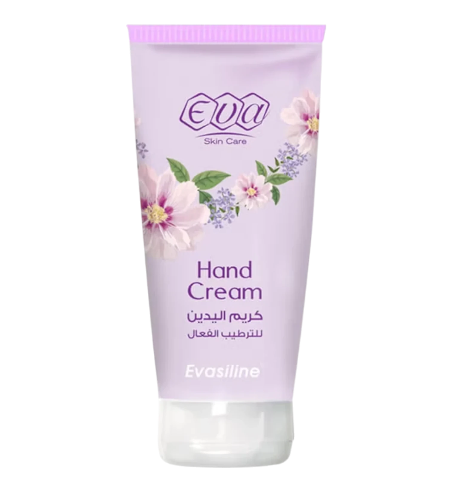 Eva Evasiline Hand Cream in a purple floral tube for effective hydration 60ml