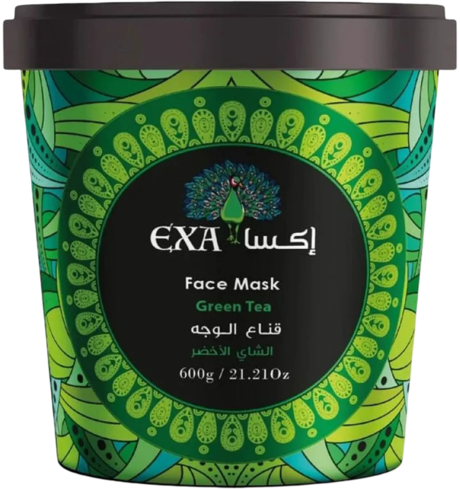 Exa Green Tea Face Mask purifies skin with a refreshing formula 500g