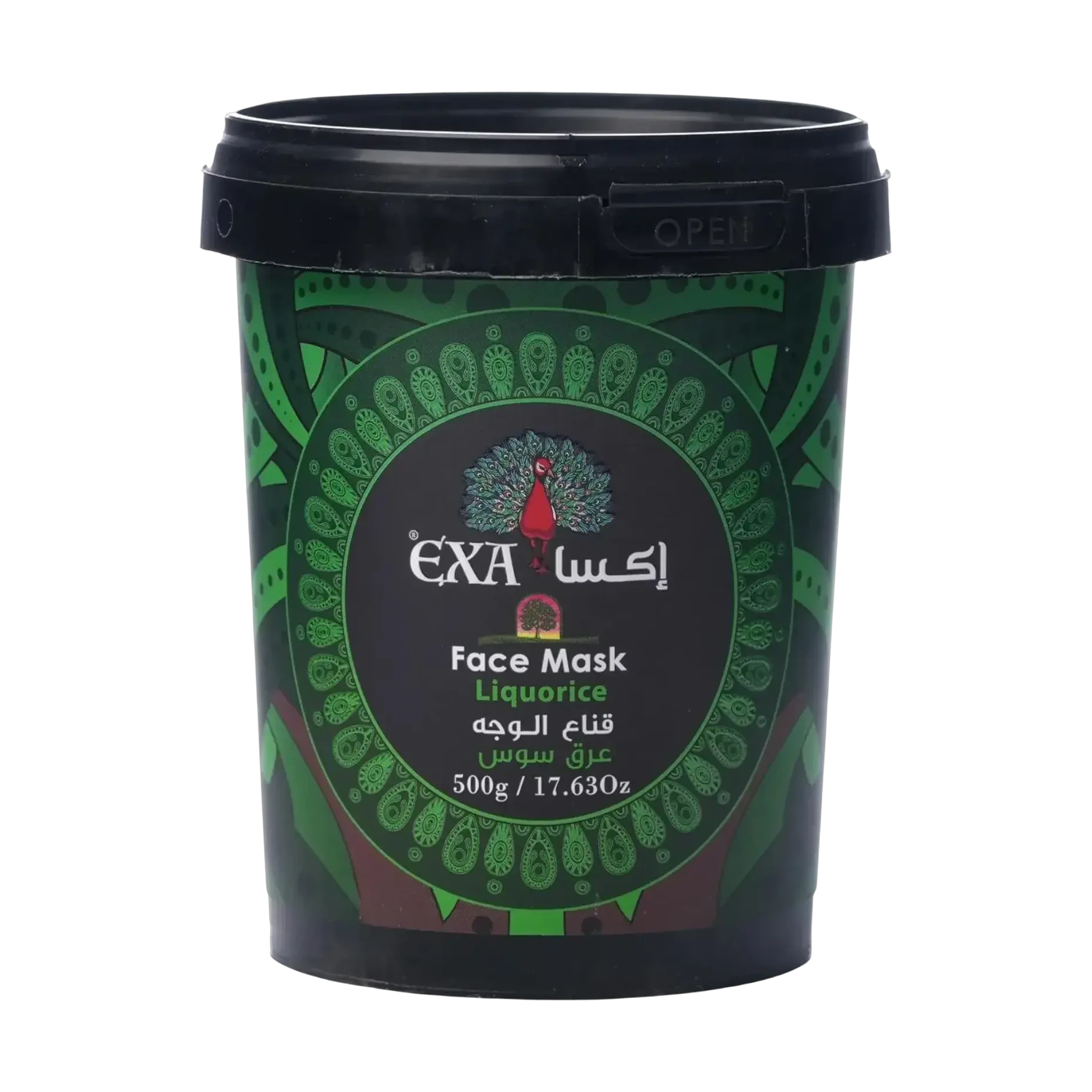 Exa Liquorice Face Mask brightens dull skin with 500g jar