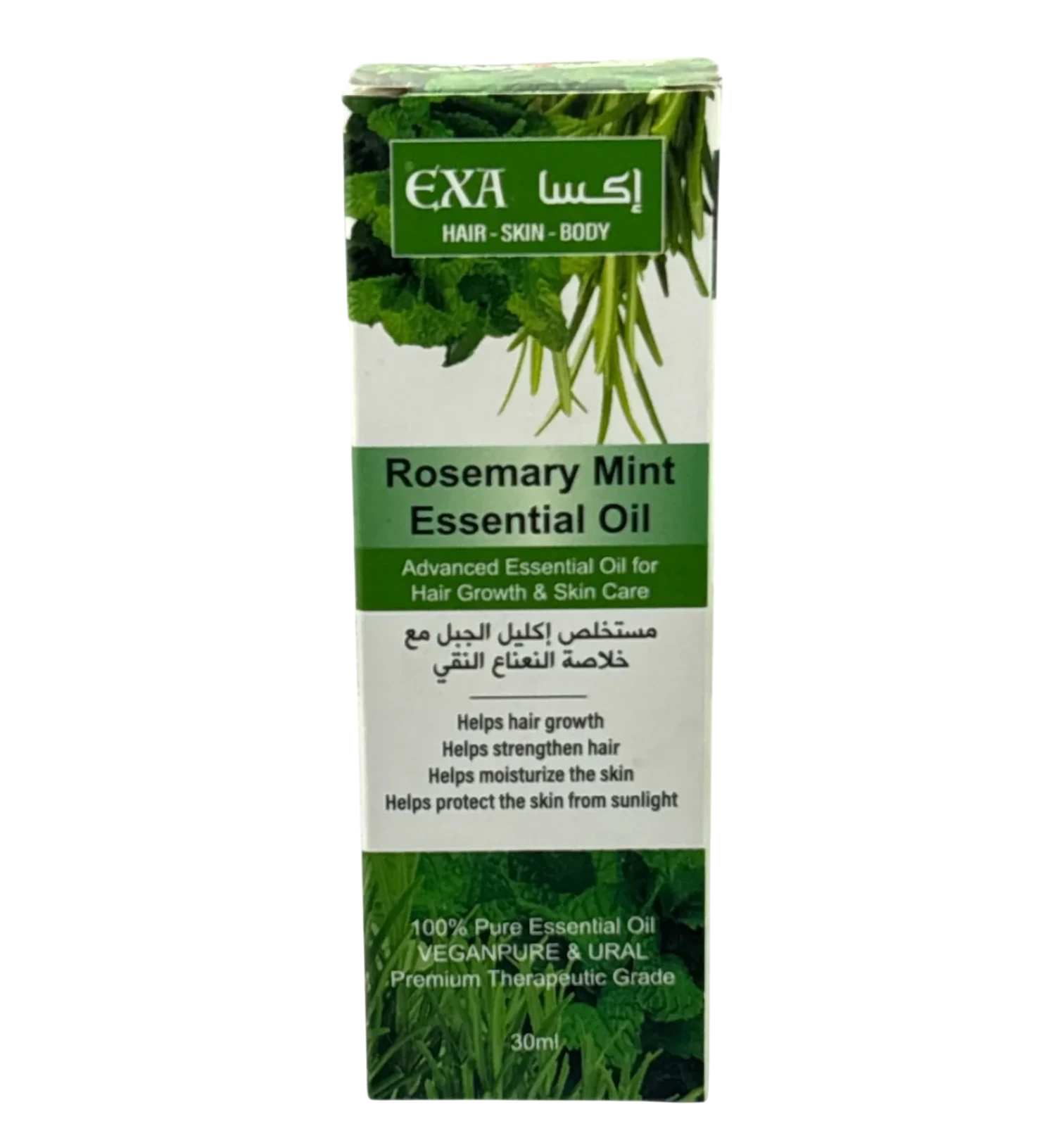 زيت إكسا العطري بإكليل الجبل والنعناع لتقوية الشعر وترطيب البشرة 30 مل