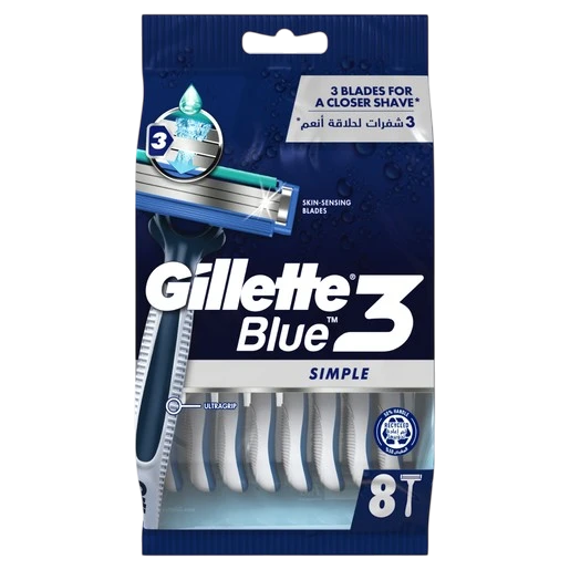 Gillette Blue III Simple disposable razors give a close three blade shave
