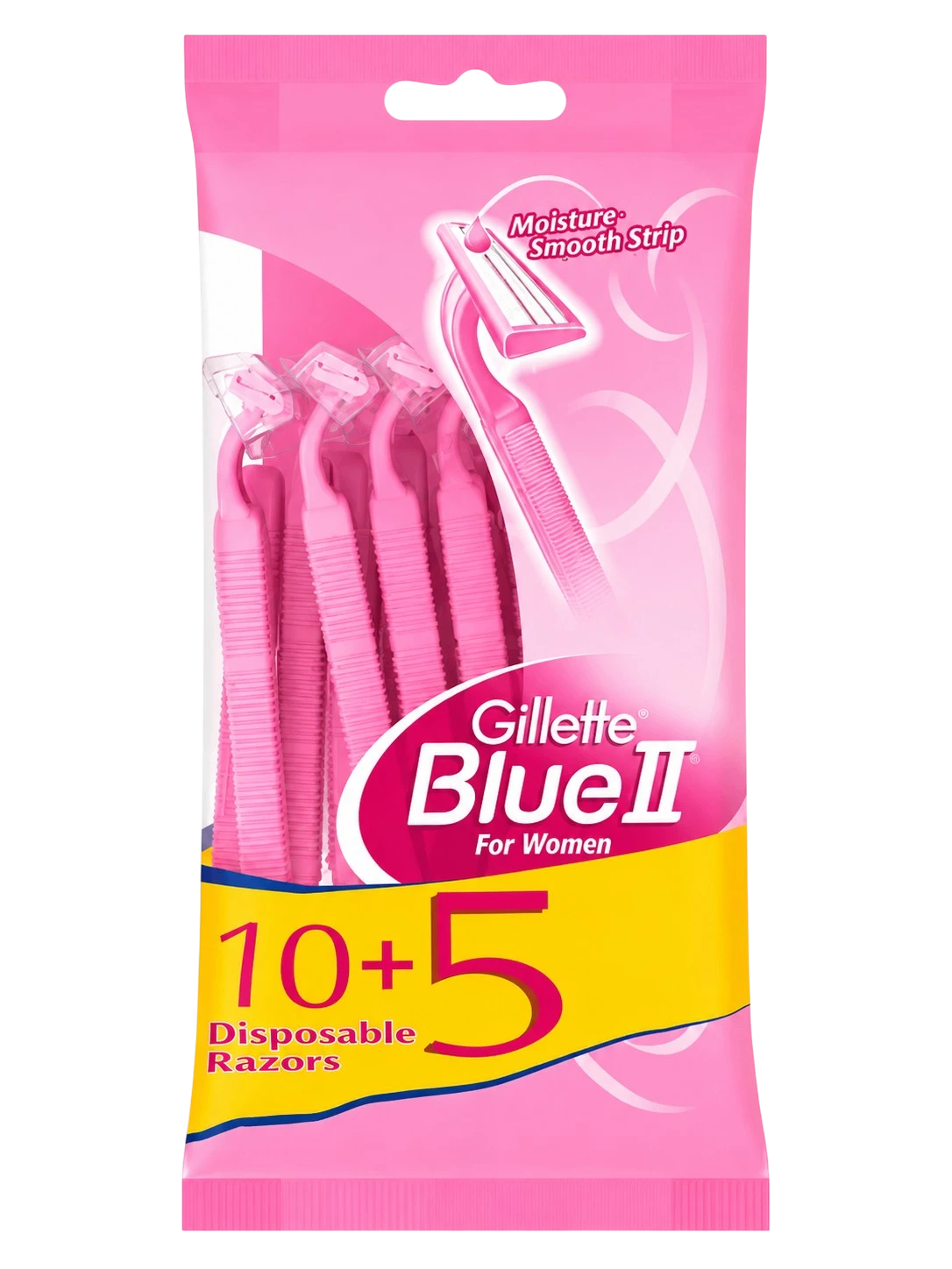 Gillette Blue II Women's Disposable Razors pink pack of 15 pieces