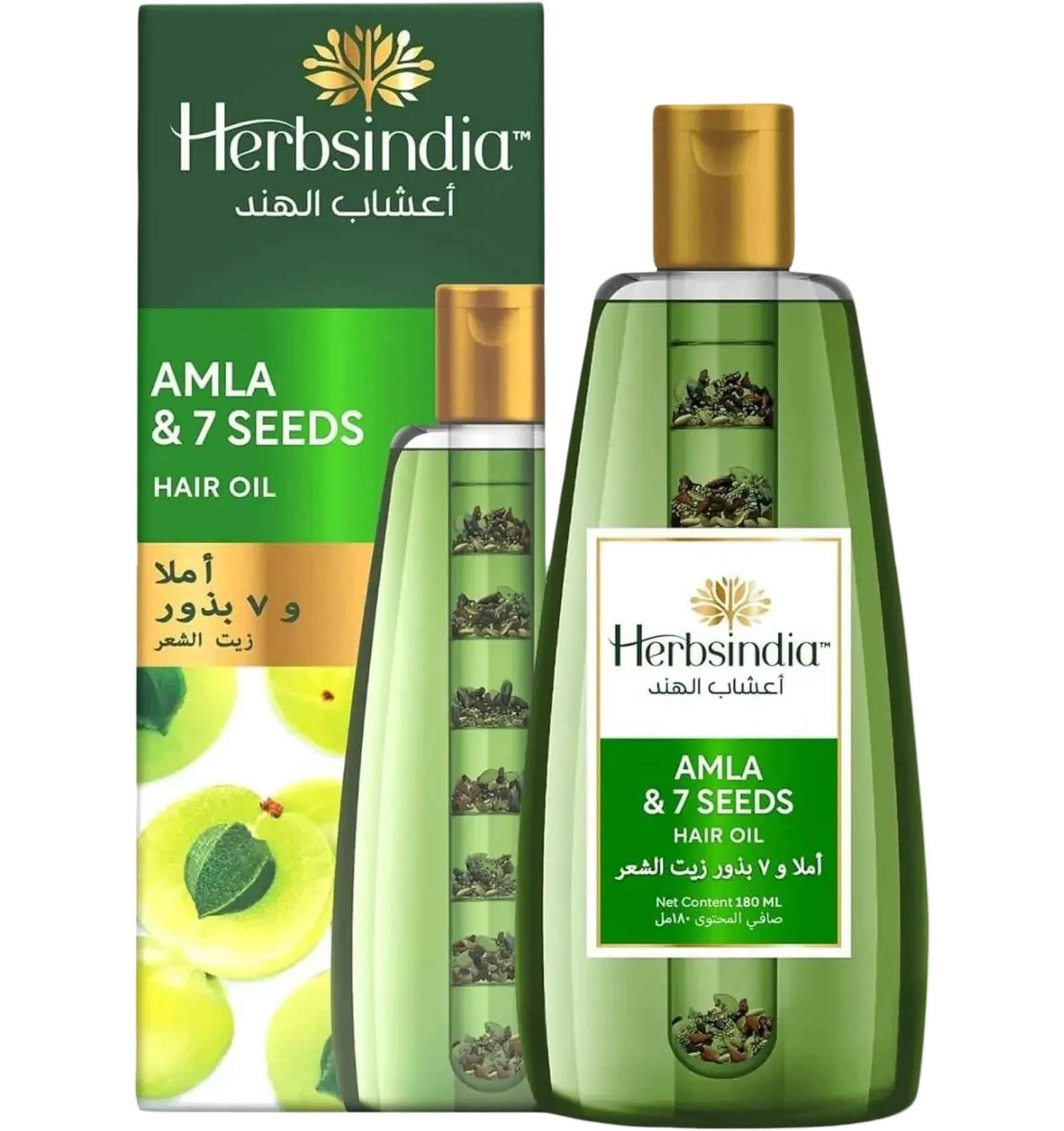 Herbs India Amla and 7 Seeds Hair Oil strengthens hair from root to tip 180ml