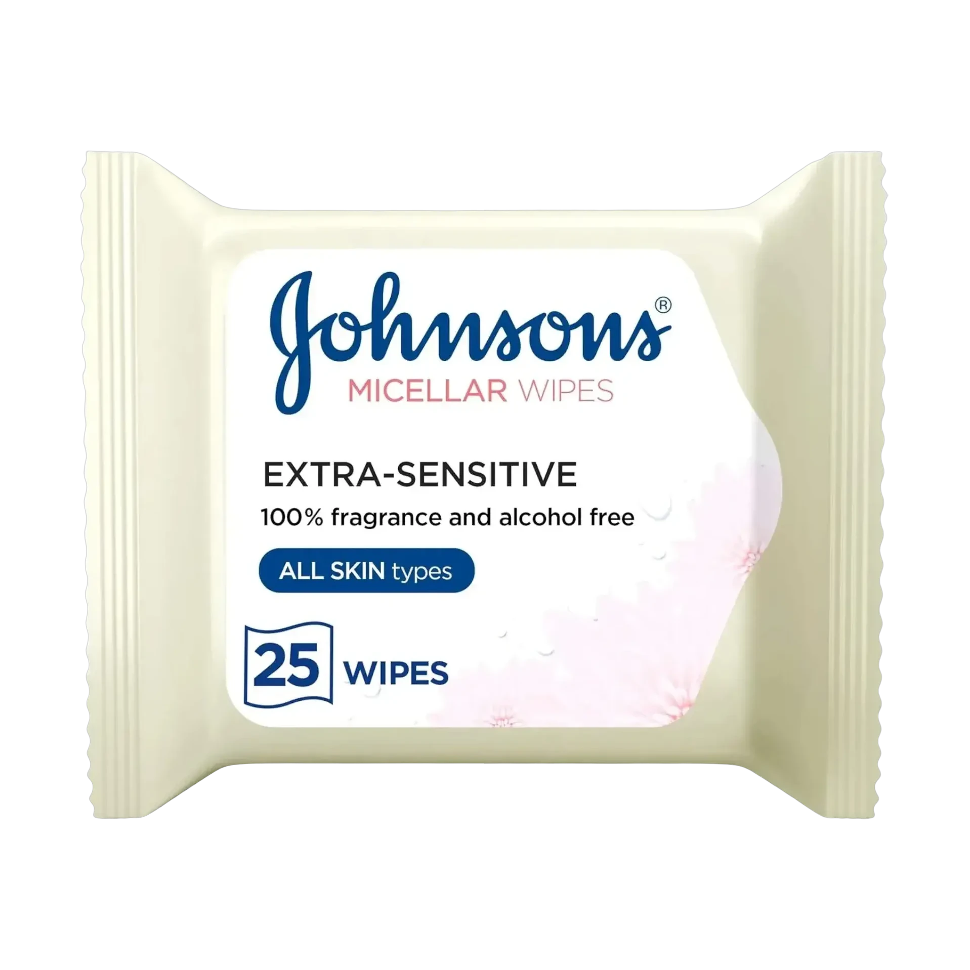 Johnson's Micellar Wipes for sensitive skin clean gently without alcohol 25 pieces
