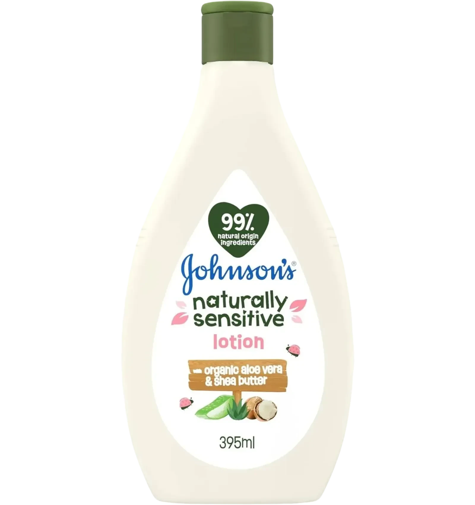Johnson's Naturally Sensitive Lotion with Organic Aloe Vera and Shea Butter 395ml