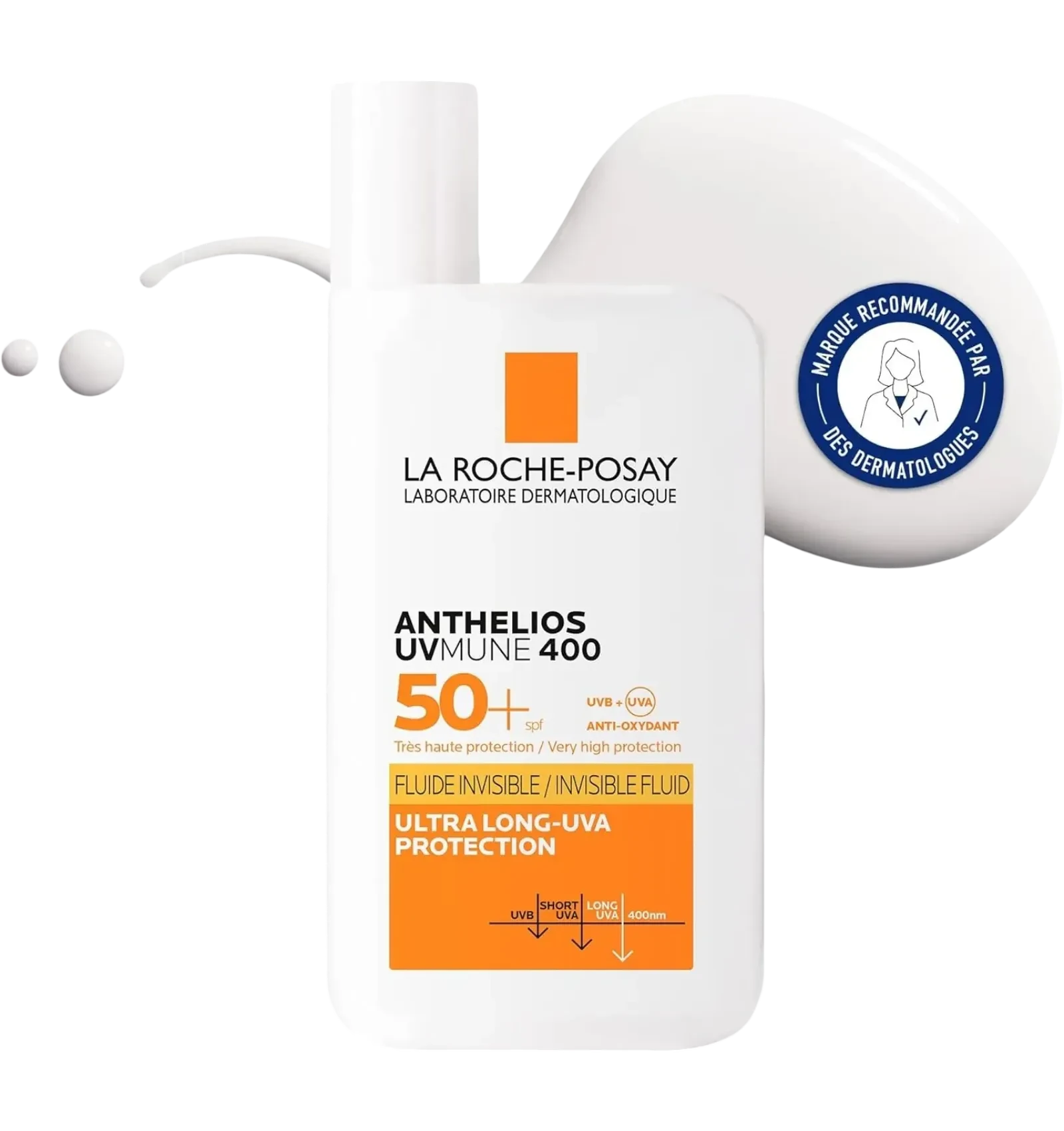 La Roche-Posay Anthelios Invisible Fluid SPF50+ 50ml provides very high sun protection