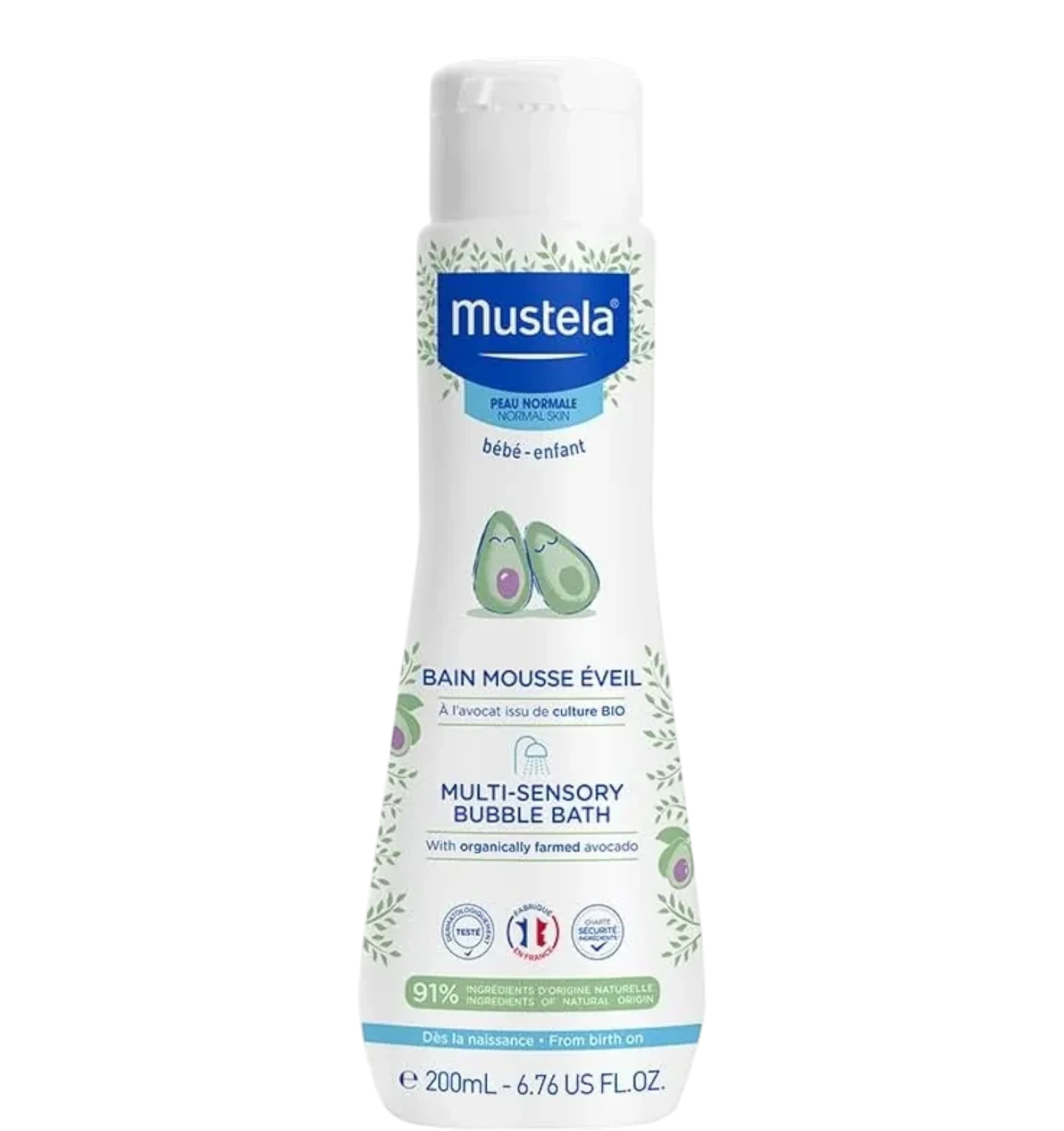 Mustela Multi-Sensory Bubble Bath for babies infused with avocado 200 ml