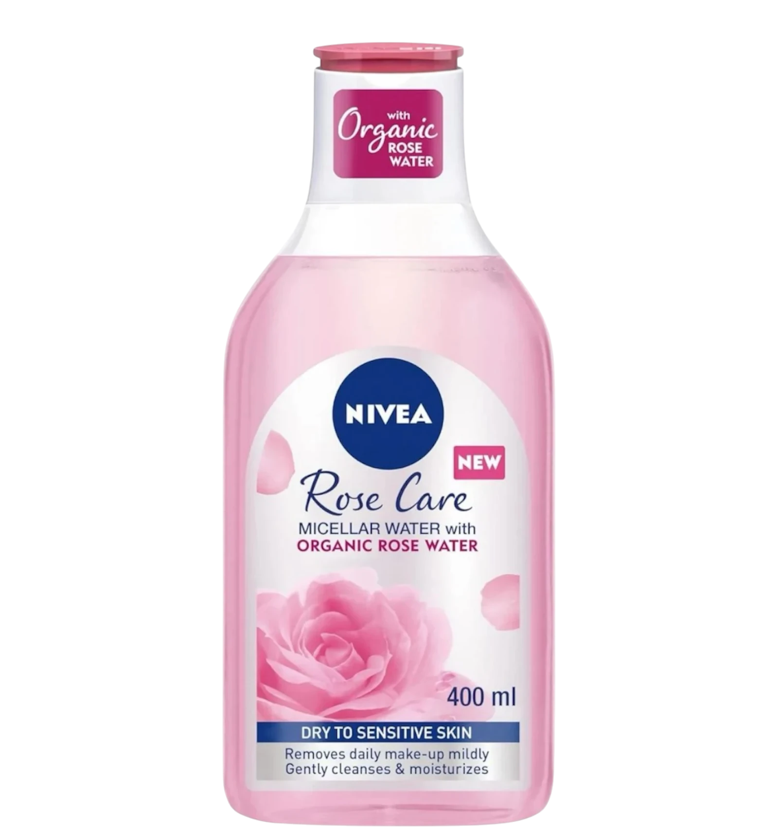 Nivea Rose Care Micellar Water with organic rose water 400 ml removes makeup gently