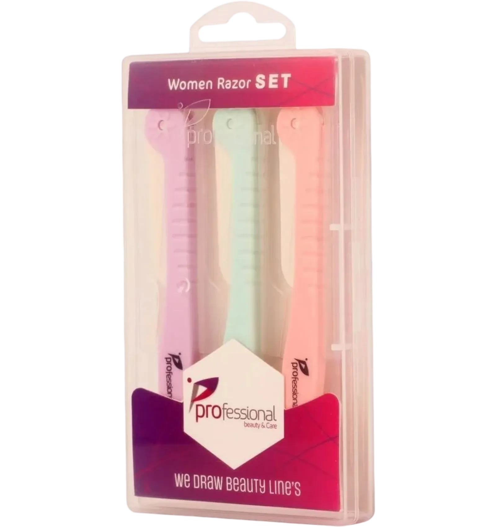 Professional Women's Razor Set includes three foldable pieces for travel