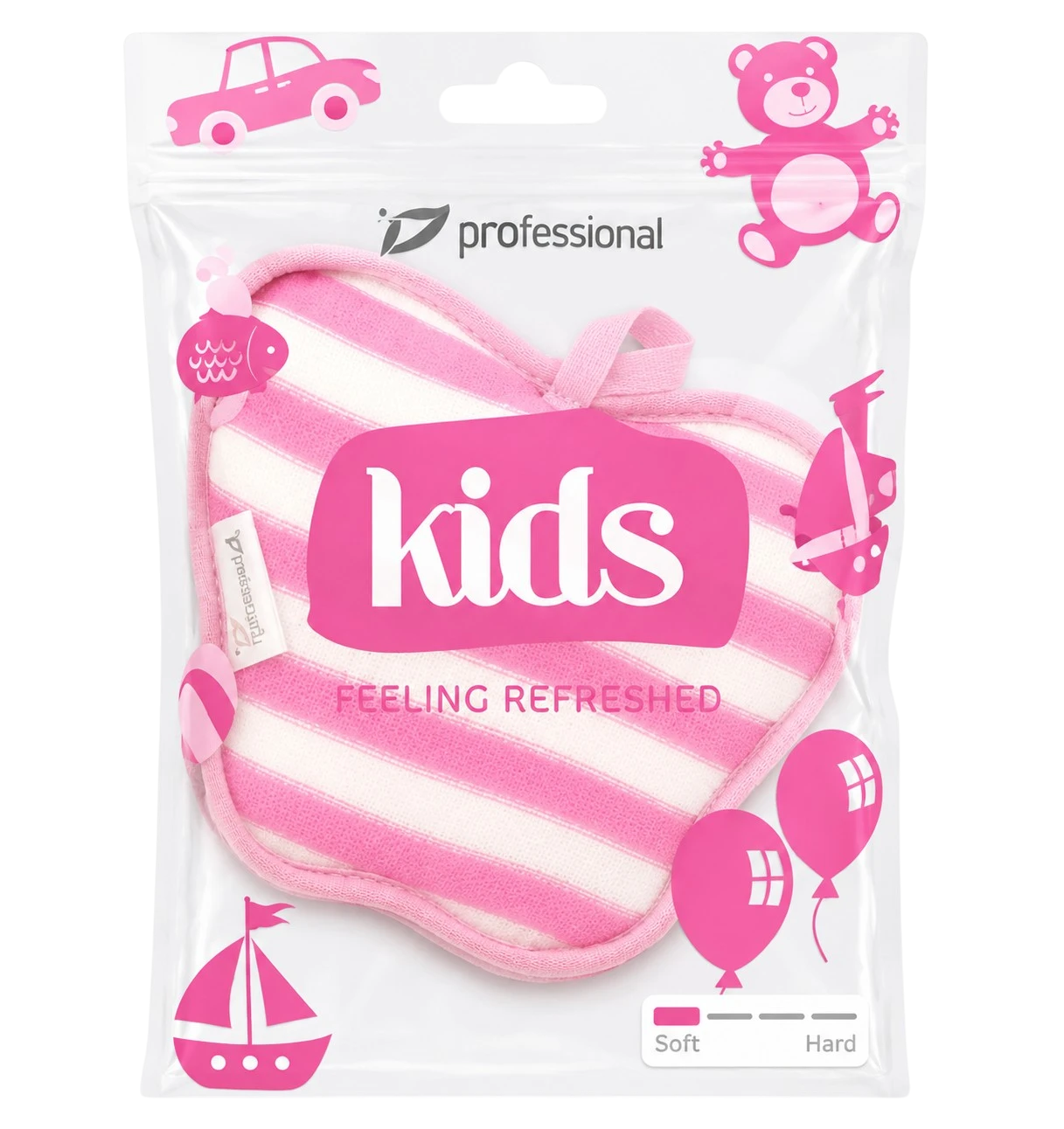 Professional Kids bath loofah offers a soft texture safe for sensitive skin