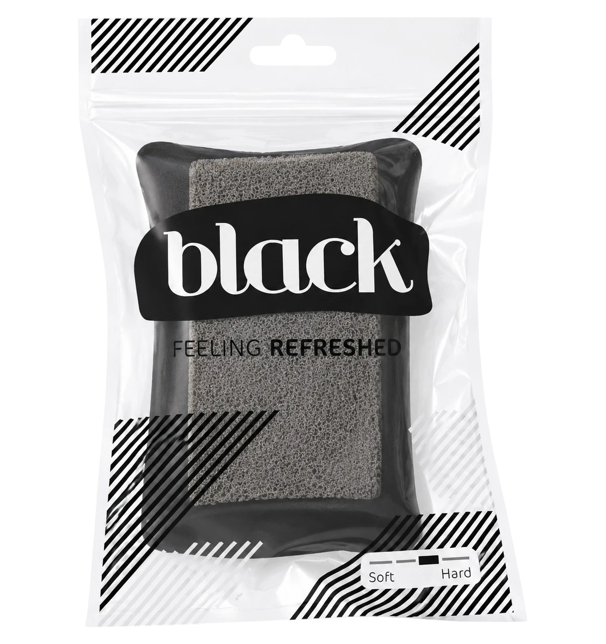 Professional black massage loofah with a firm textured feel for body