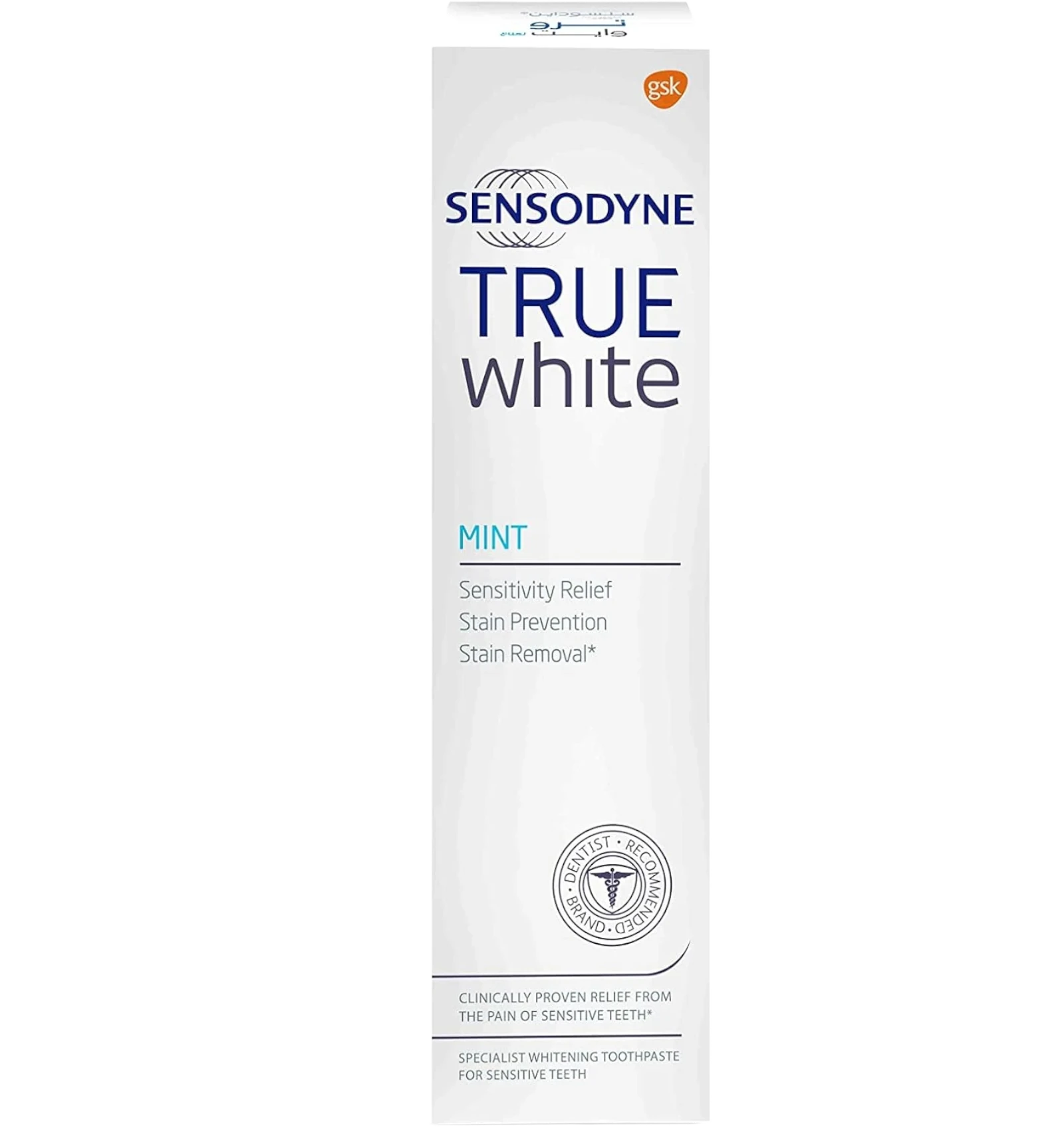 Sensodyne True White mint toothpaste for sensitive teeth 75ml