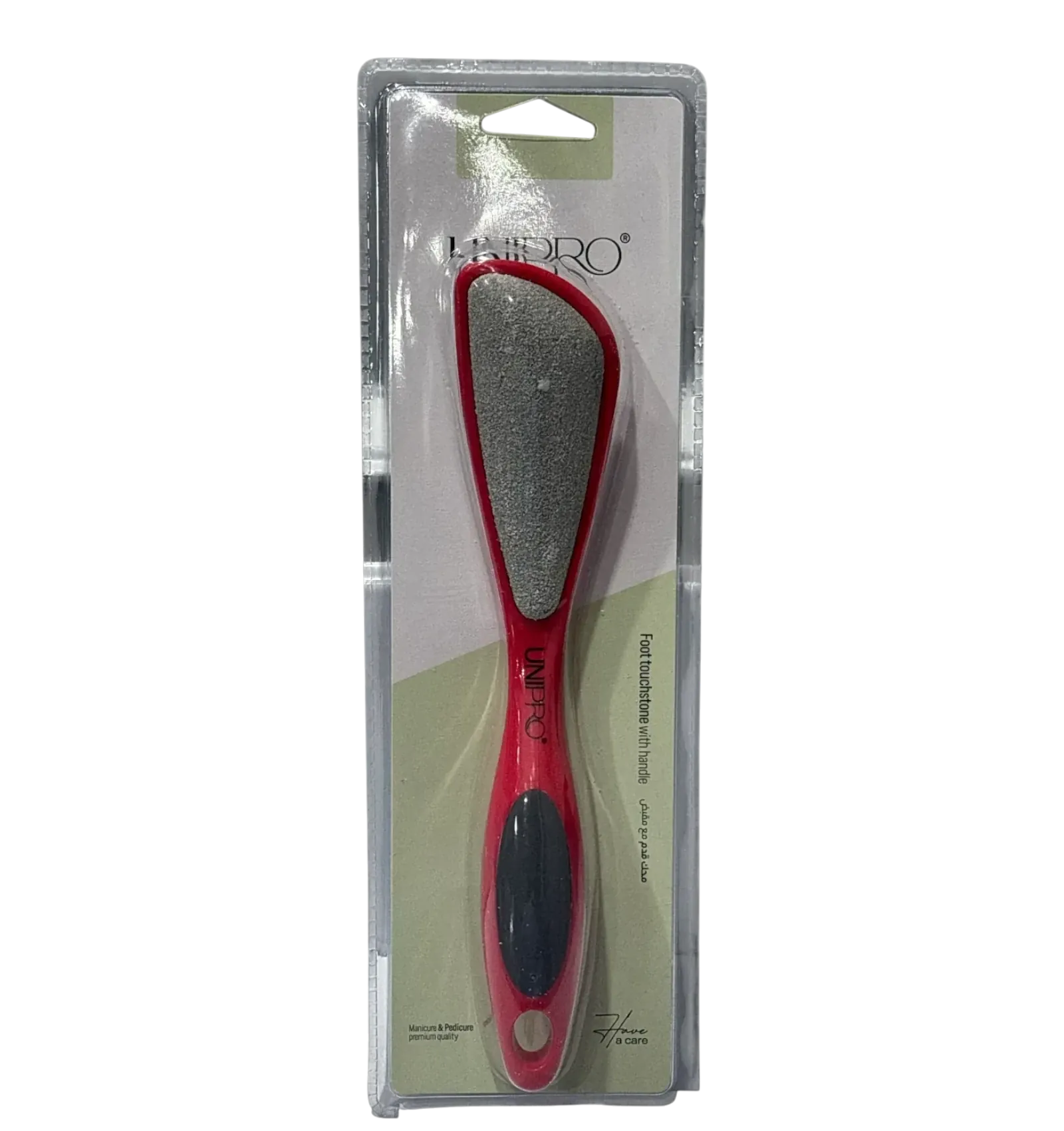 Unipro double sided foot touchstone with red handle smooths rough heels