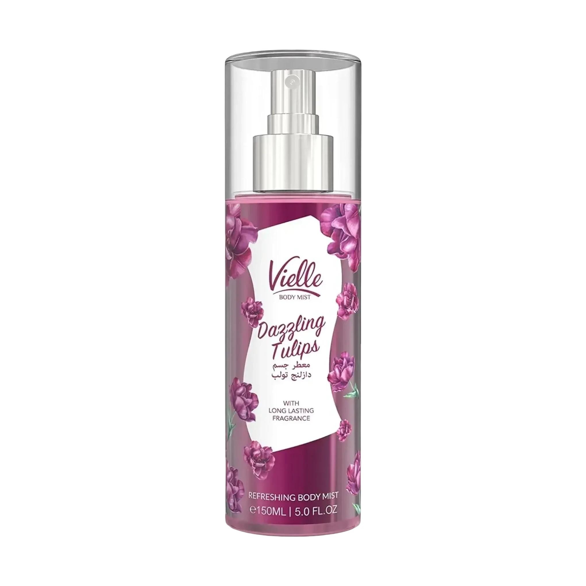 Vielle Dazzling Tulips Body Mist Spray 150ml delivers a long lasting floral scent