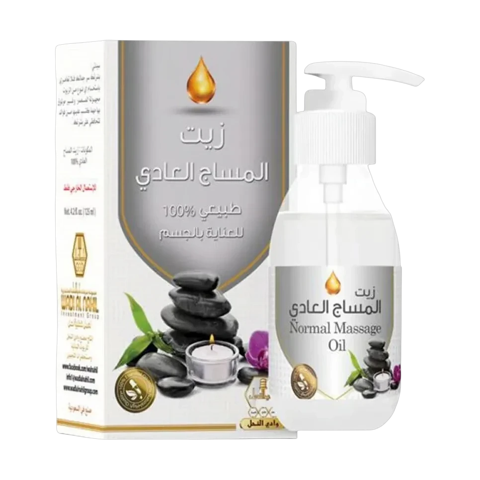 وادي النحل زيت المساج العادي للجسم يرخي العضلات بقوام ناعم 125 مل
