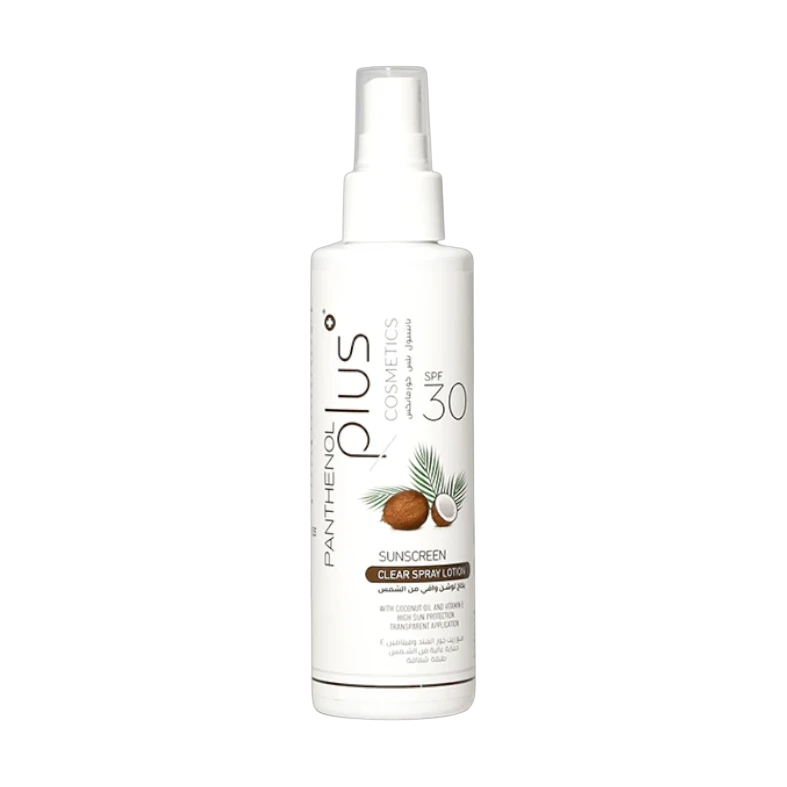 Panthenol Plus SPF30 sunscreen spray dries fast for a light feel 125ml