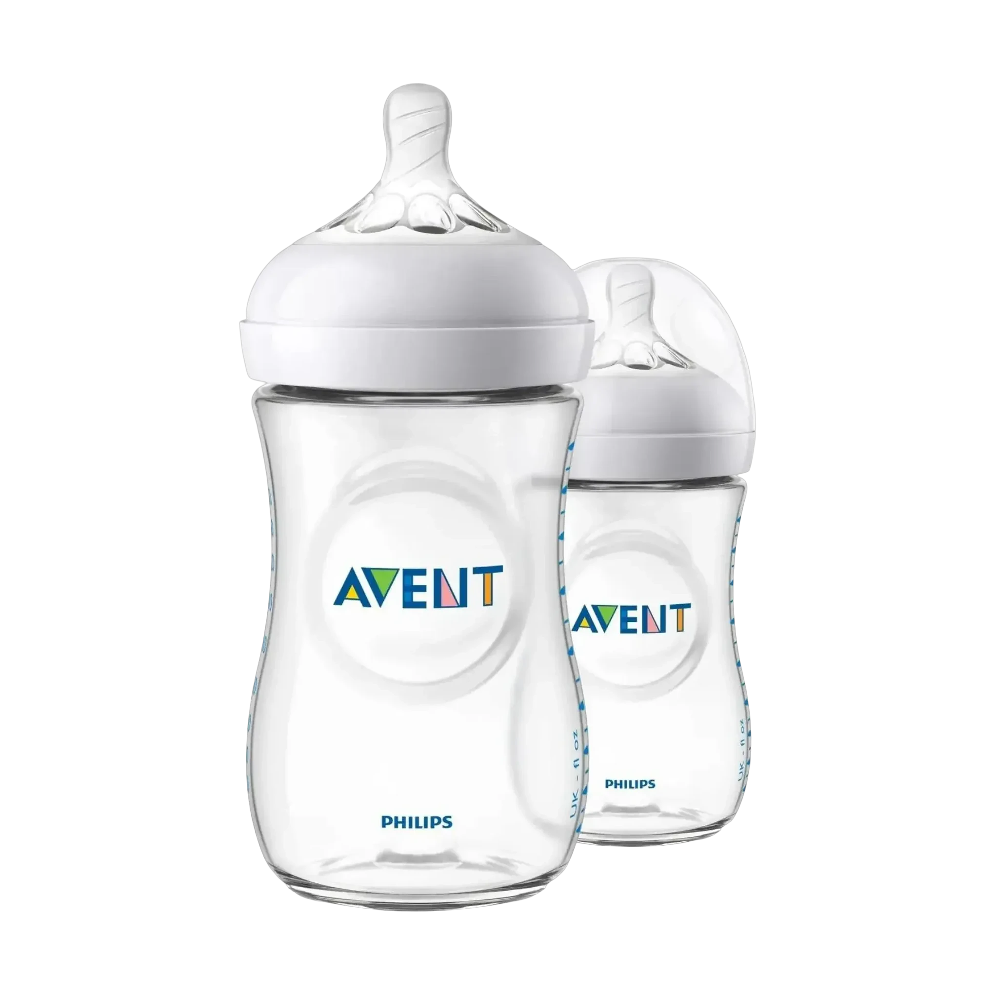 Avent Natural Feeding Bottle clear design 260ml pack of two bottles