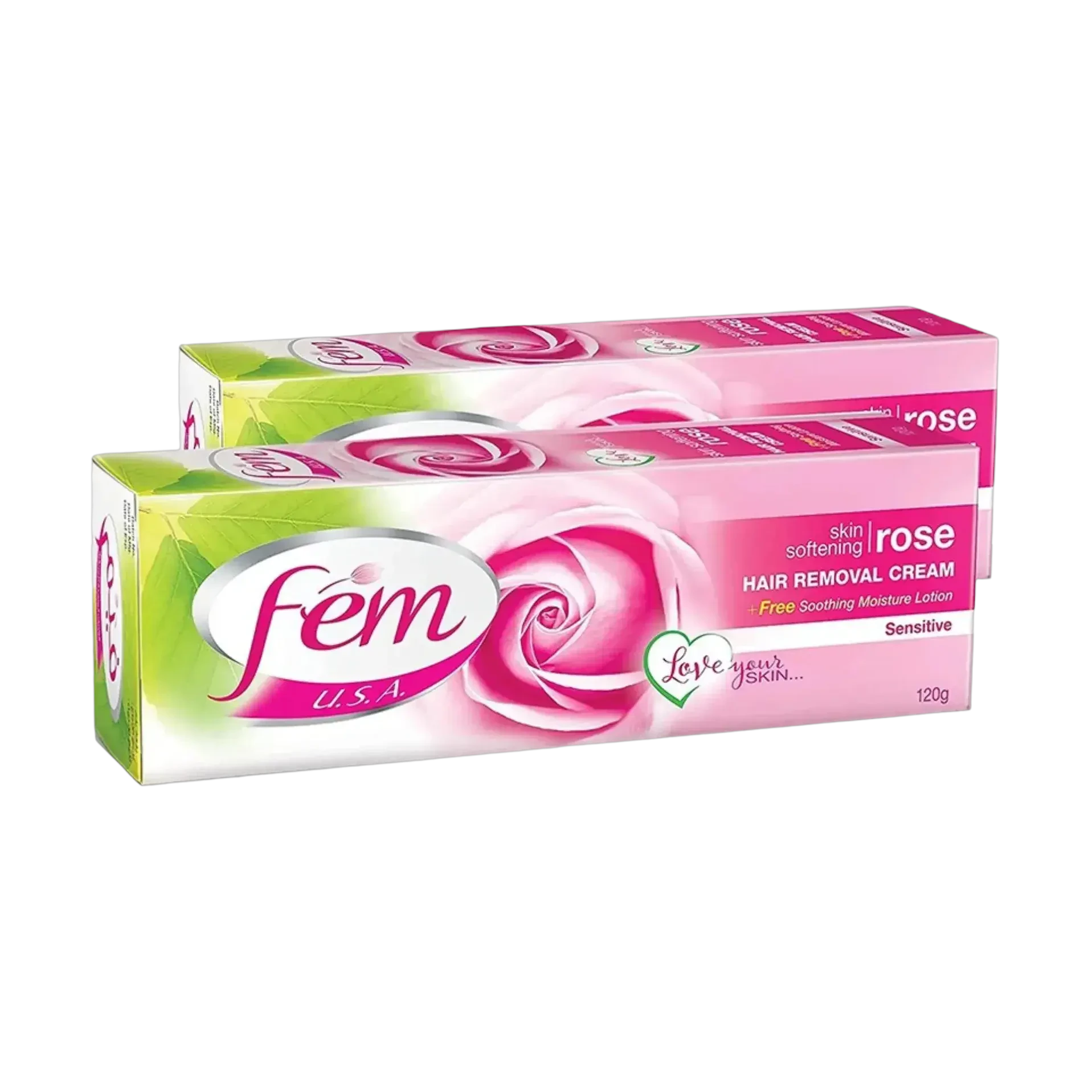 Fem Rose Hair Removal Cream 120g for sensitive skin twin pack