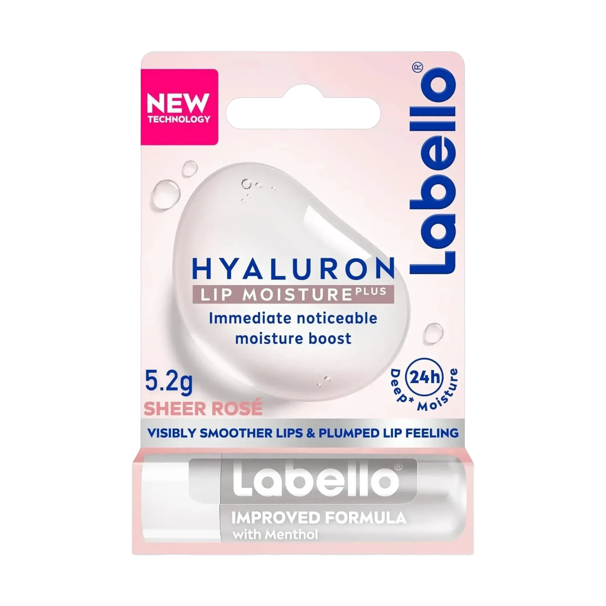 Labello Hyaluron Lip Balm 5.2g in sheer rose gives instant moisture