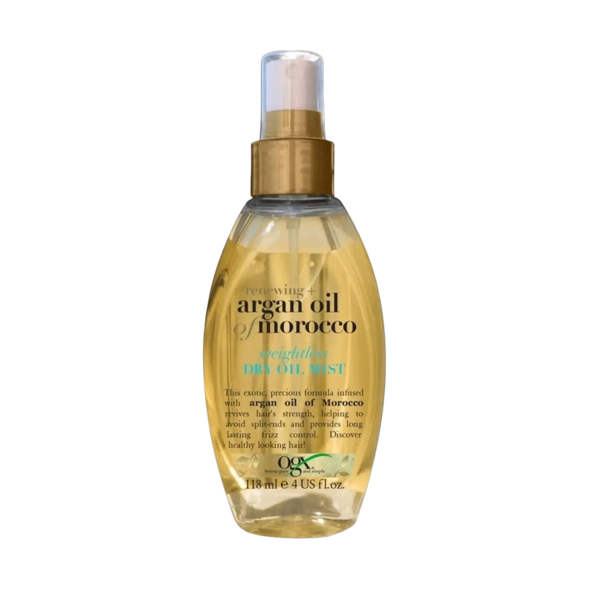 OGX Argan Oil Of Morocco in an oval gold toned bottle 118ml