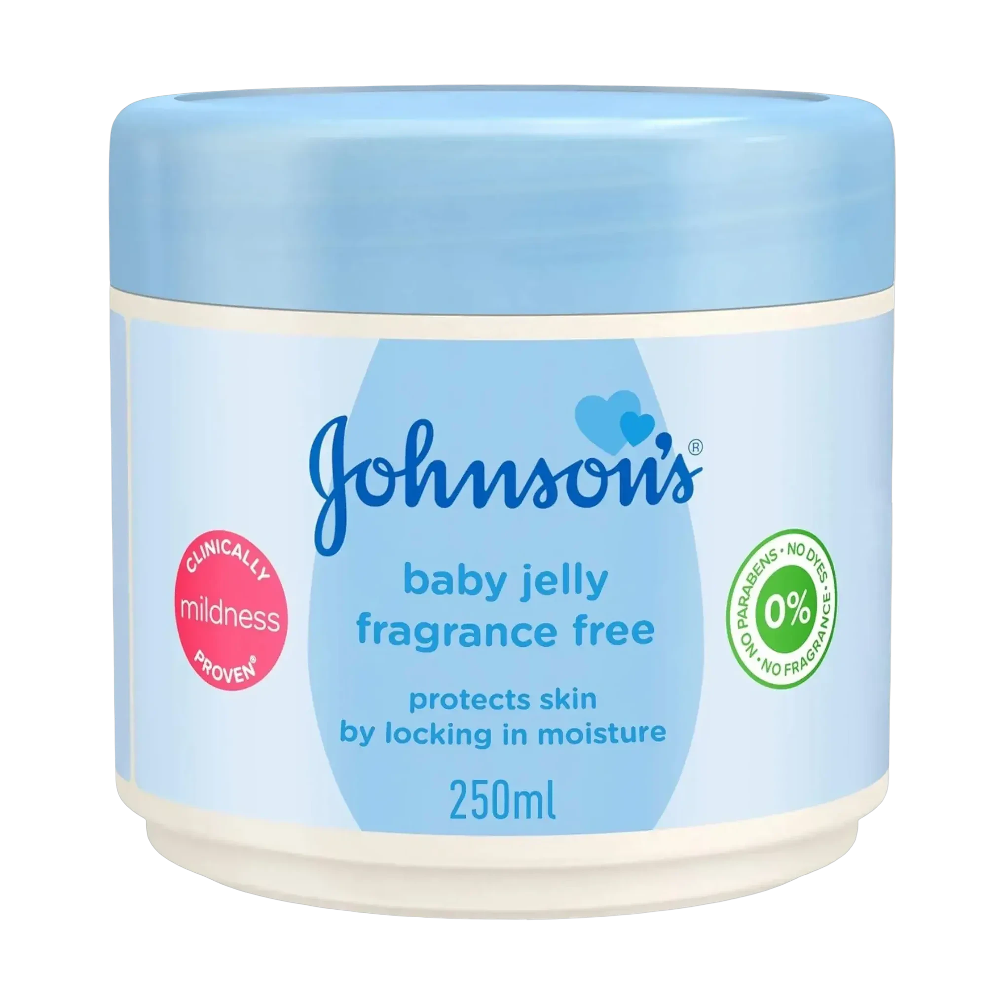 Johnson's Baby Jelly Blue locks in moisture to protect delicate skin 250ml