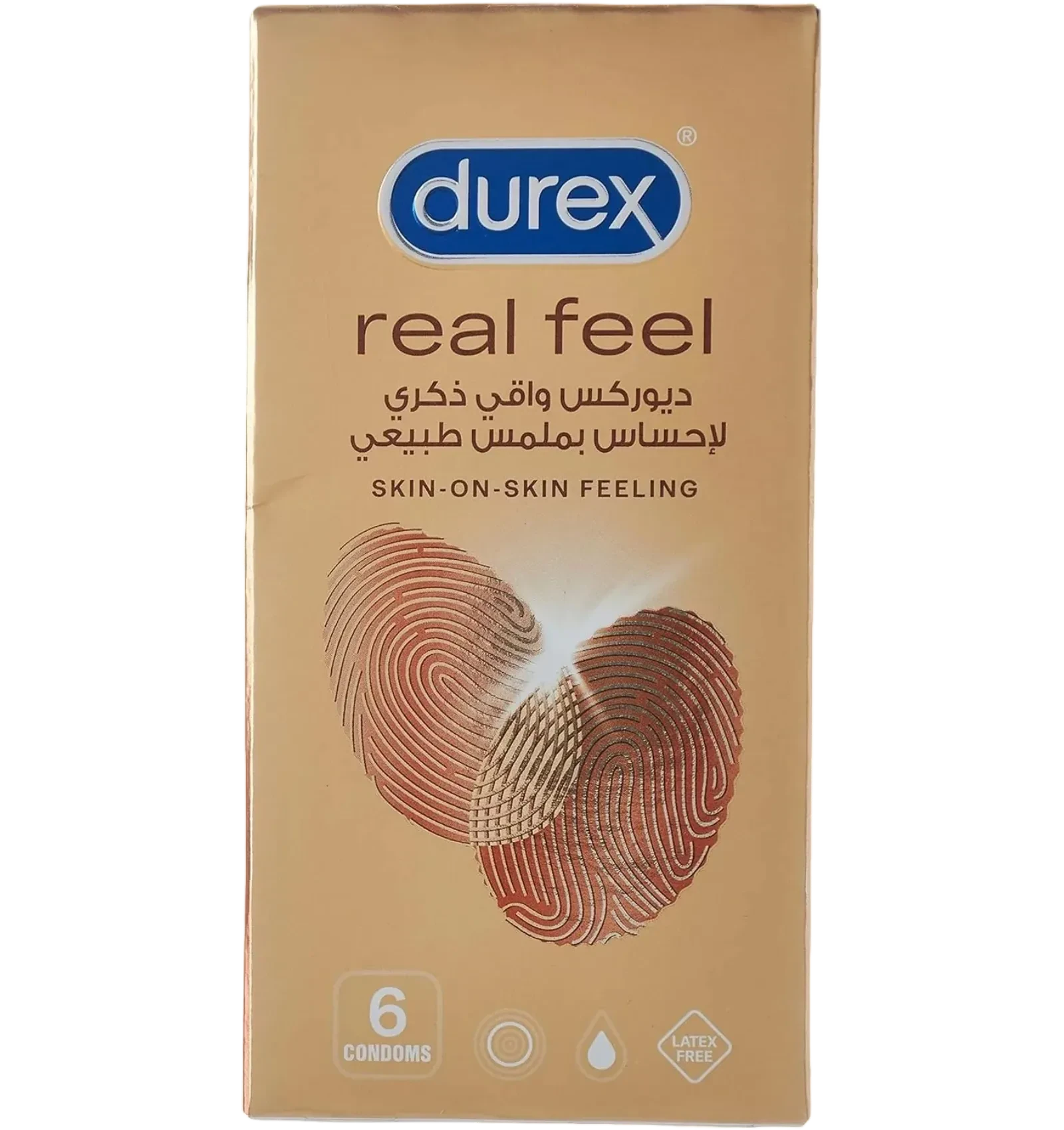 واقيات ديوركس ريل فيل الذكرية خالية من اللاتكس لملمس طبيعي 6 قطع