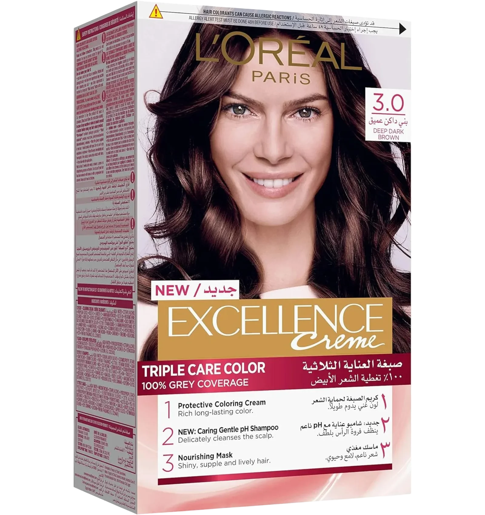 L'Oreal Excellence Creme hair color shade 3.0 Dark Brown 72ml