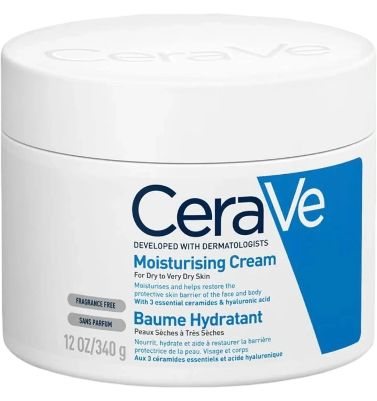 CeraVe moisturizing cream jar for very dry skin 340 grams