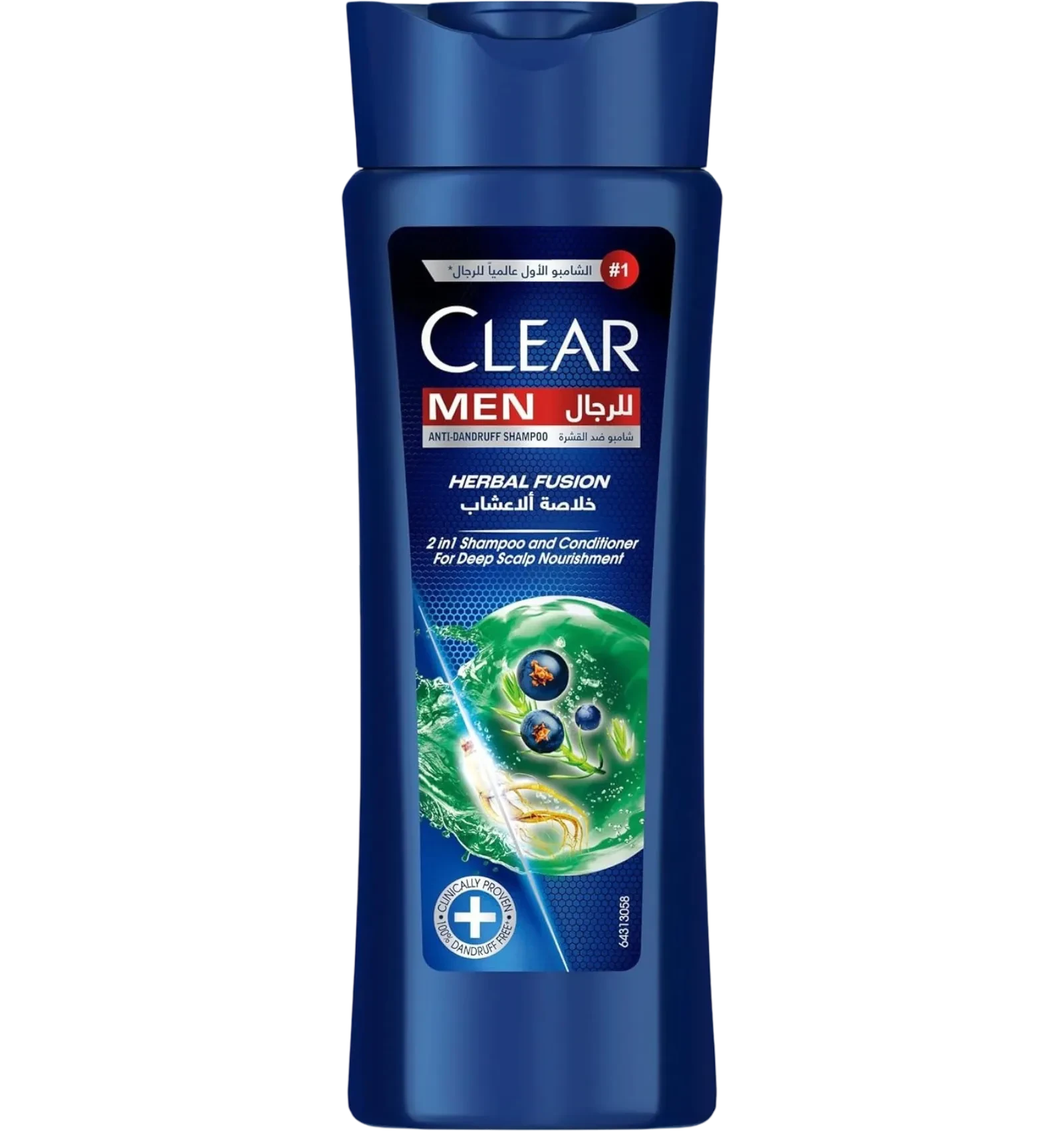Clear Men herbal fusion shampoo cleanses scalp and fights dandruff deeply