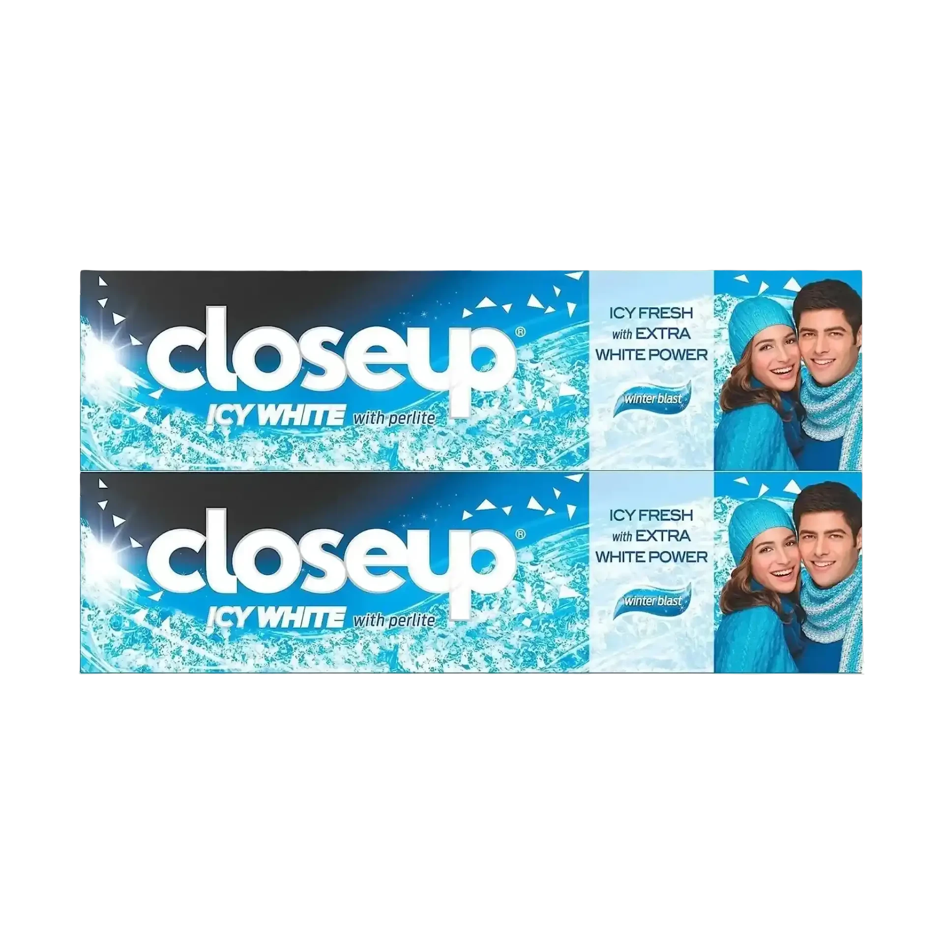 Close Up Icy White Winter Blast Toothpaste whitens teeth and fights cavities 2x75ml
